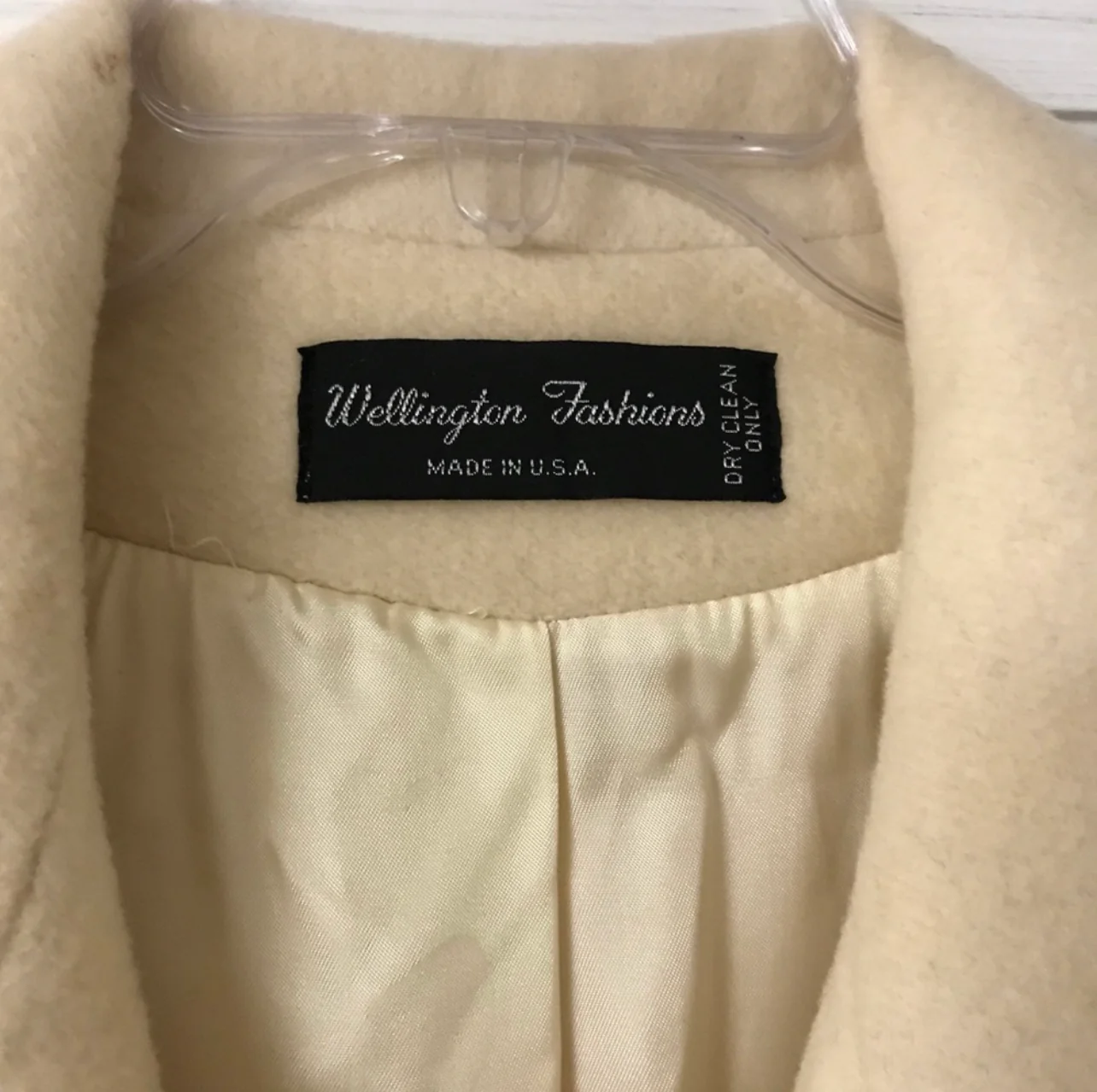 80s Cream Long Dress Coat By Wellington Fashions - Image 3