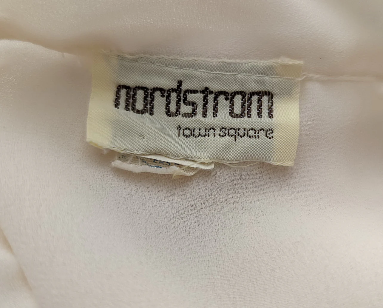 80s Cream Sheer Gold Trim Pleated Blouse By Nordstrom - Image 7