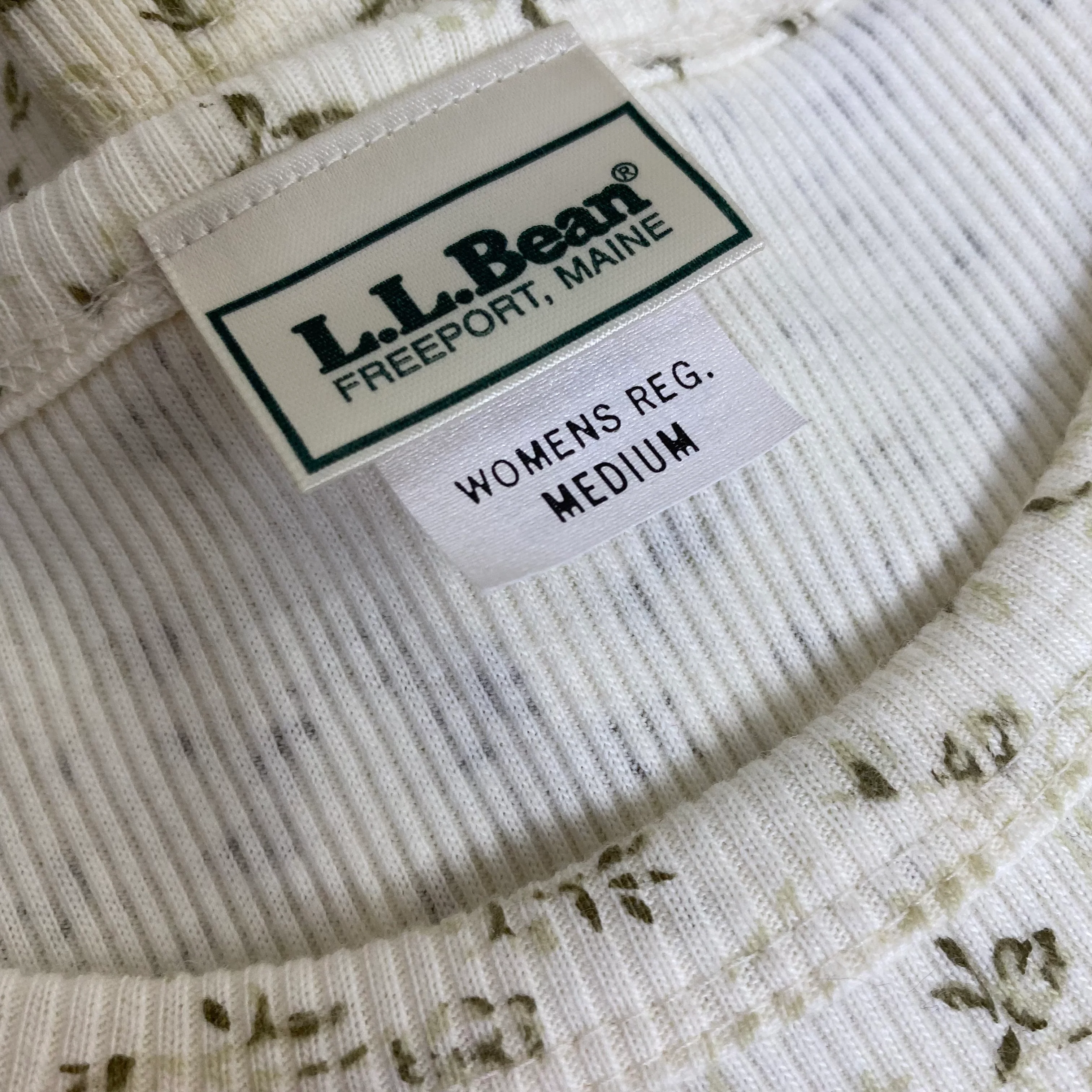 80s Crew Neck Long Sleeve Floral Print Ribbed Knit Top By L.L. Bean - Image 6