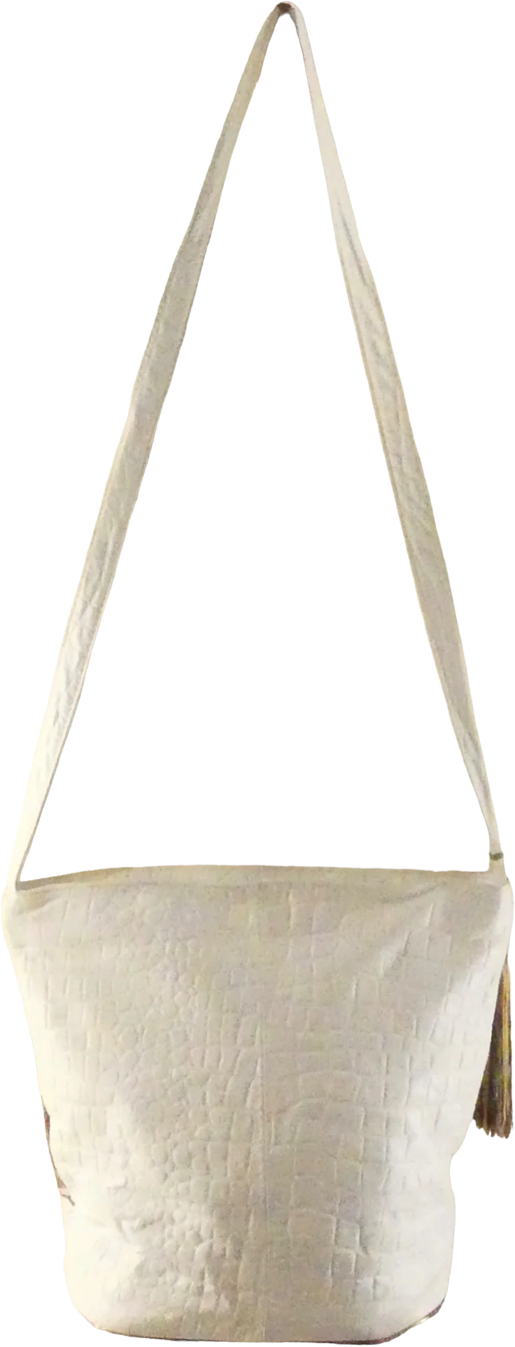 80s Croc Skin Print Leather Fringe Metal Brass Bag By Samir - Image 2