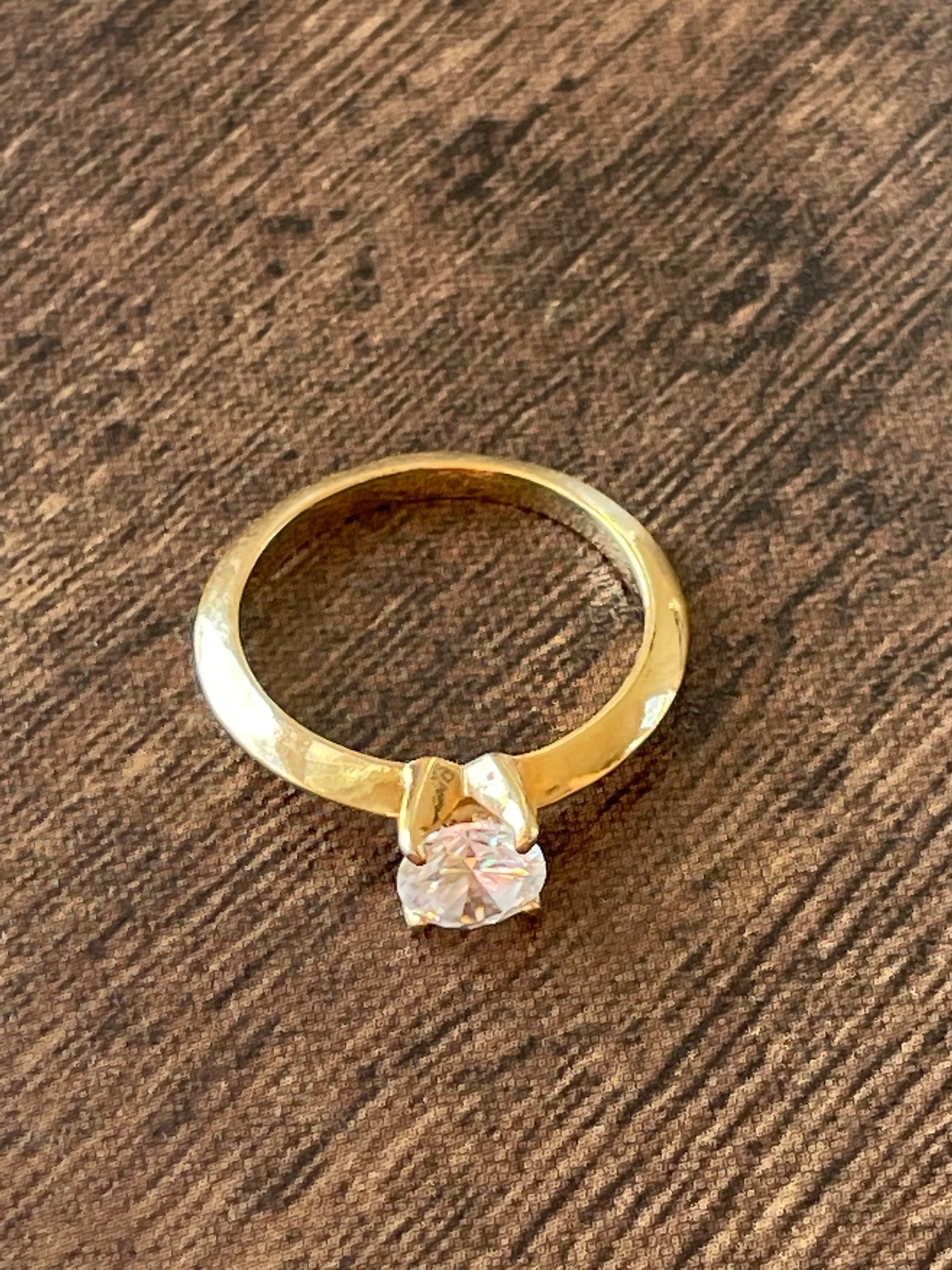 80s Cz Engagement Cocktail Ring - Image 4