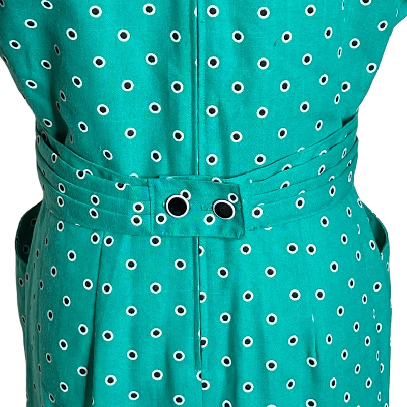 80s  Seafoam Green Double Breasted Dress by Damon Petites - Image 8