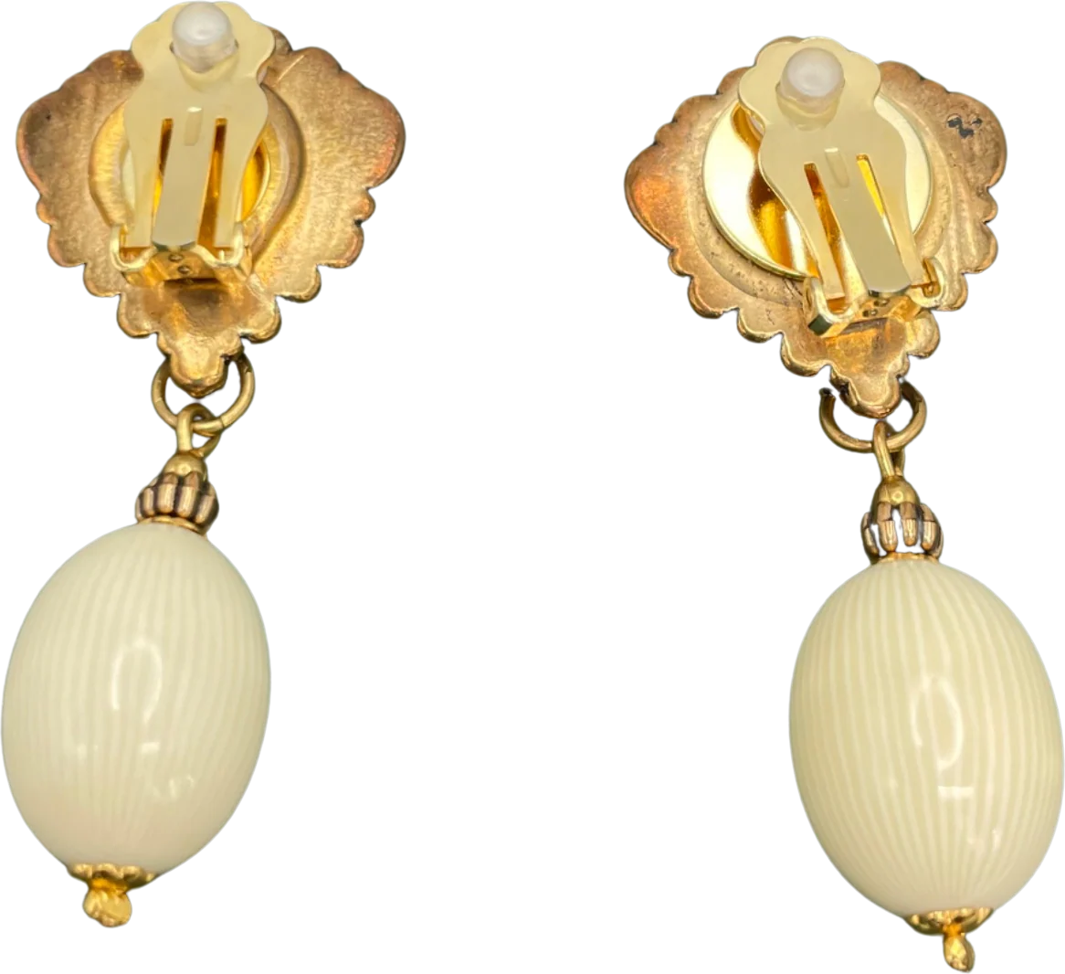 80s Dangle Drop Large Statement Clip On Earrings - Image 2