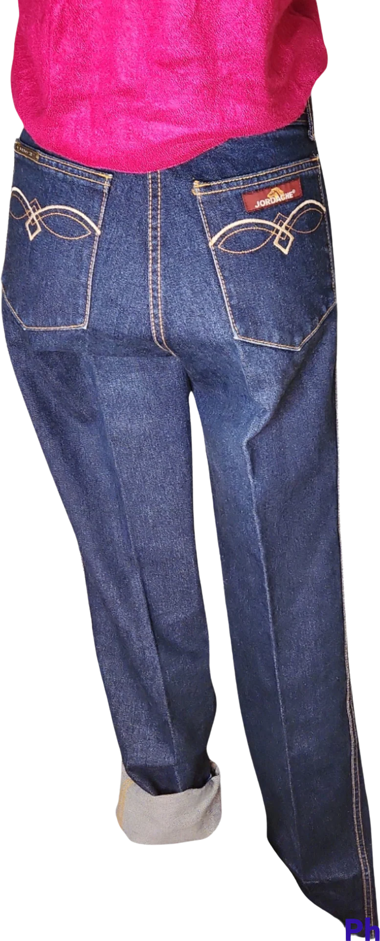 80s Dark Wash High Waist Straight Leg Jeans By Jordache - Image 2
