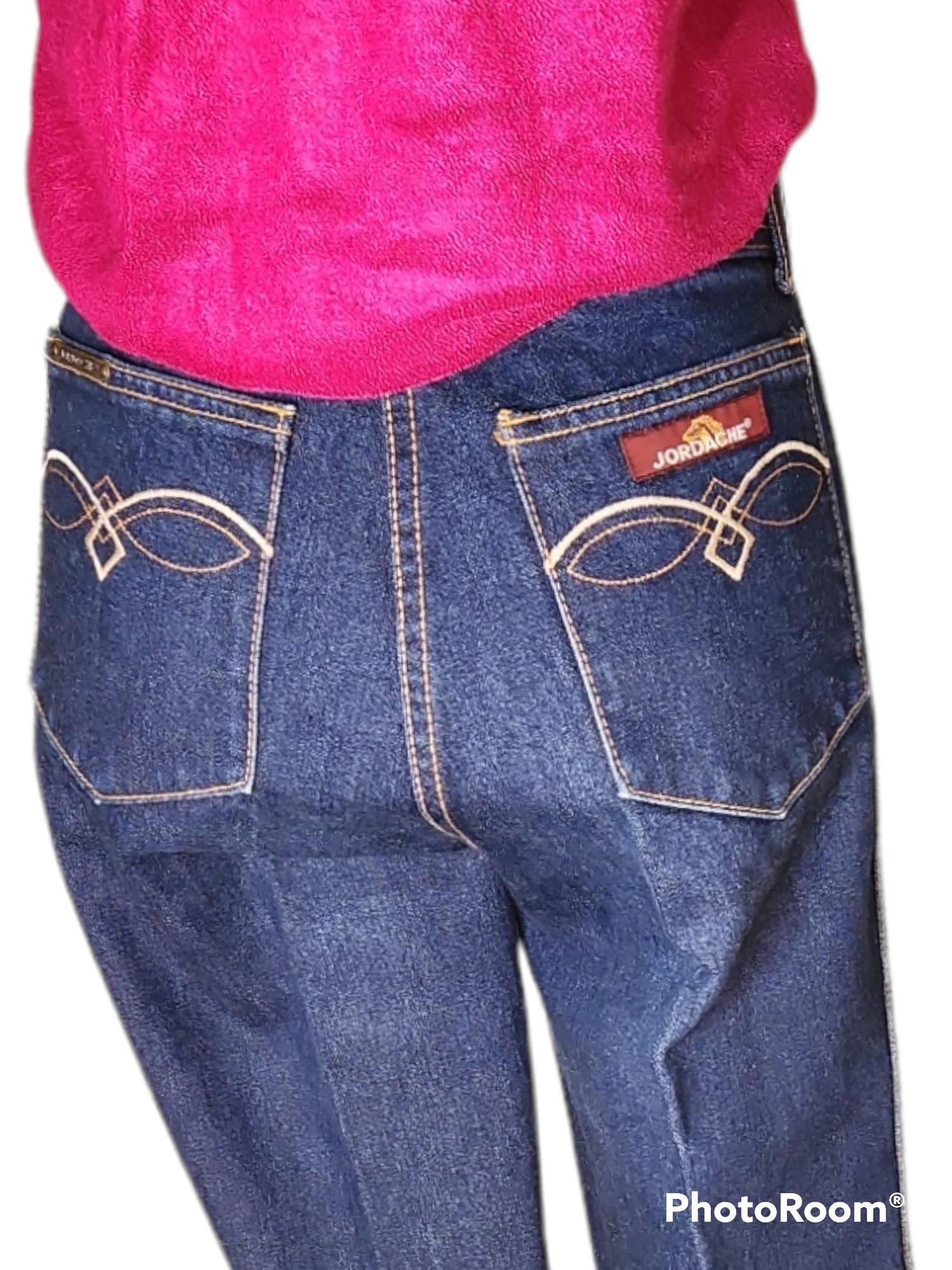 80s Dark Wash High Waist Straight Leg Jeans By Jordache - Image 5