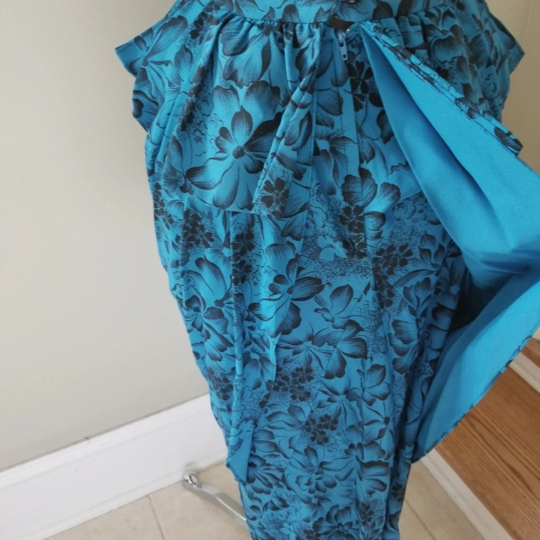 80s Dawn Joy 40s Inspired Floral Peplum Dress By Dawn Joy - Image 3
