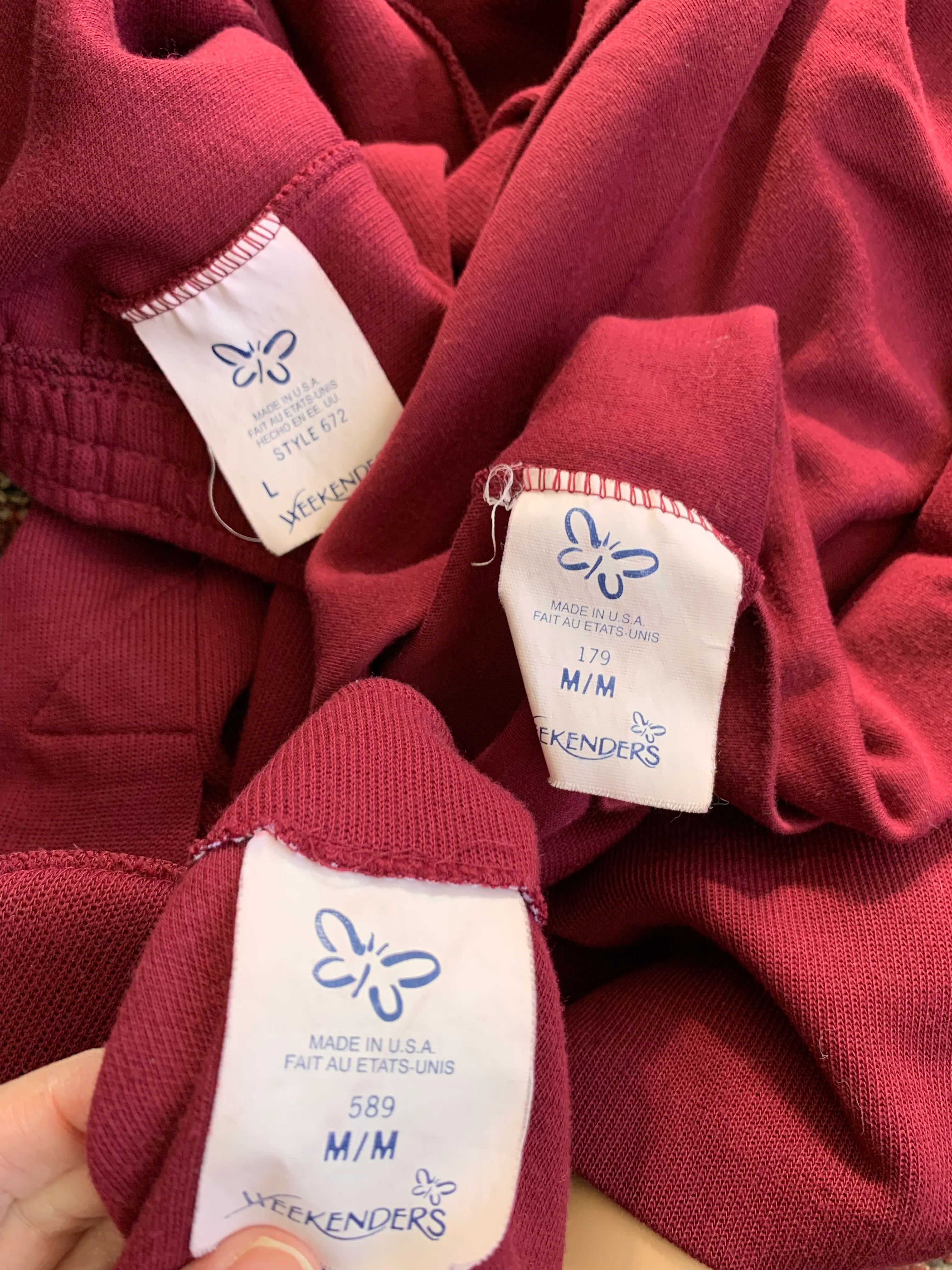 80s Deep Red Cotton Blend 3 Pc Cardigan Skirt Top Set By Weekenders - Image 3