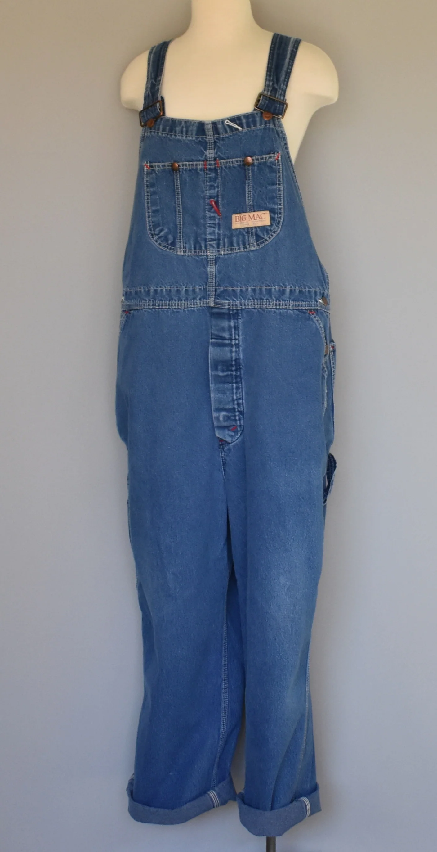 80s Denim Bib Front Overalls By Big Mac - Image 4
