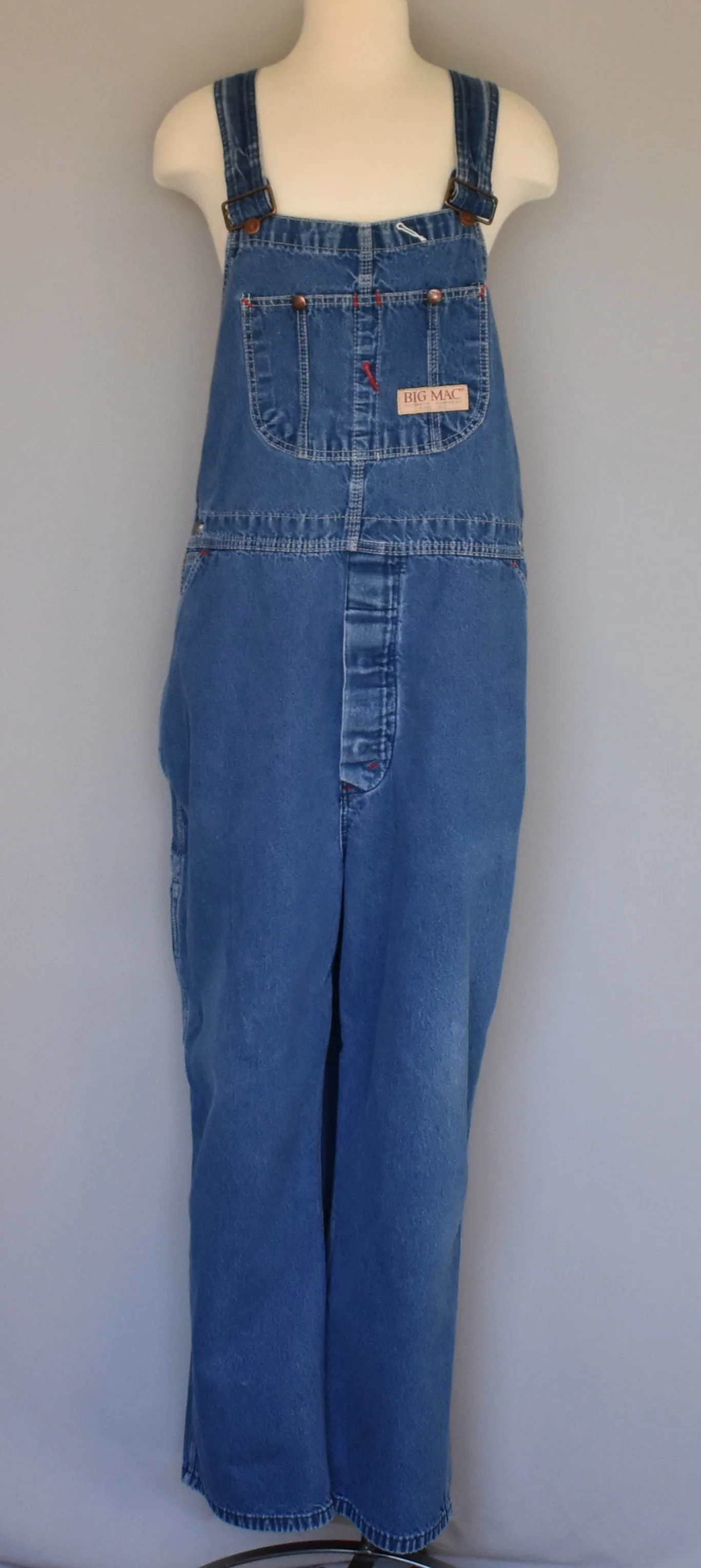 80s Denim Bib Front Overalls By Big Mac - Image 8