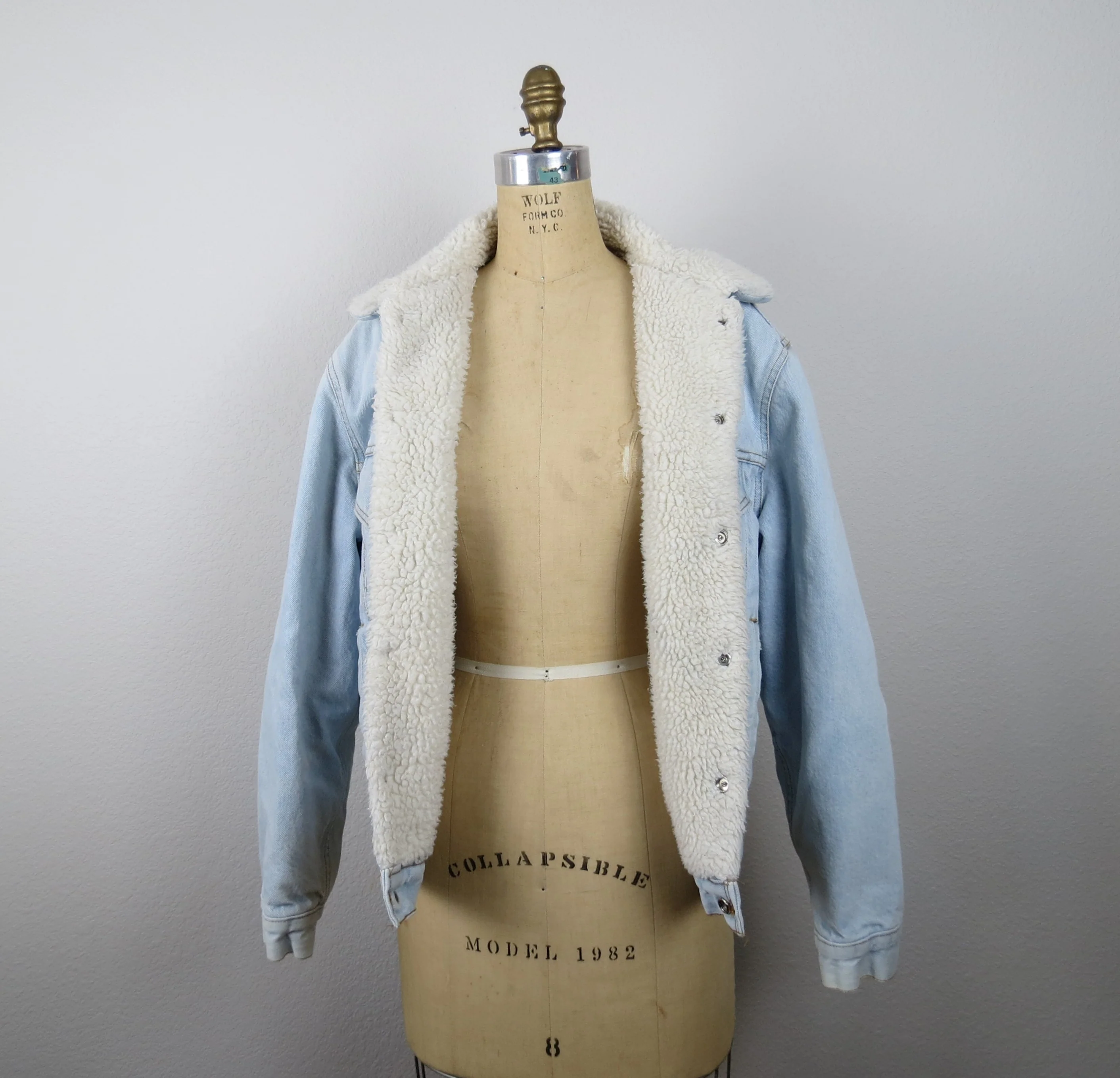 80s Denim Jacket Sherpa Lined Jean Usa Made Unisex By Levi's - Image 5