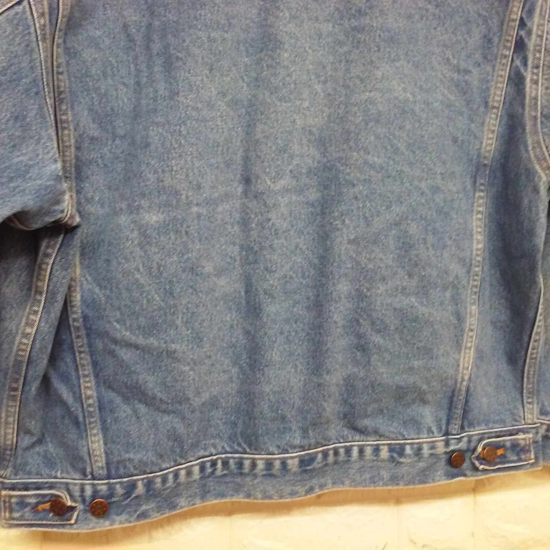80s Denim Trucker Jean Jacket 4-pockets Stars Buttons By Whoa Apparel Made In Nashville Usa - Image 10
