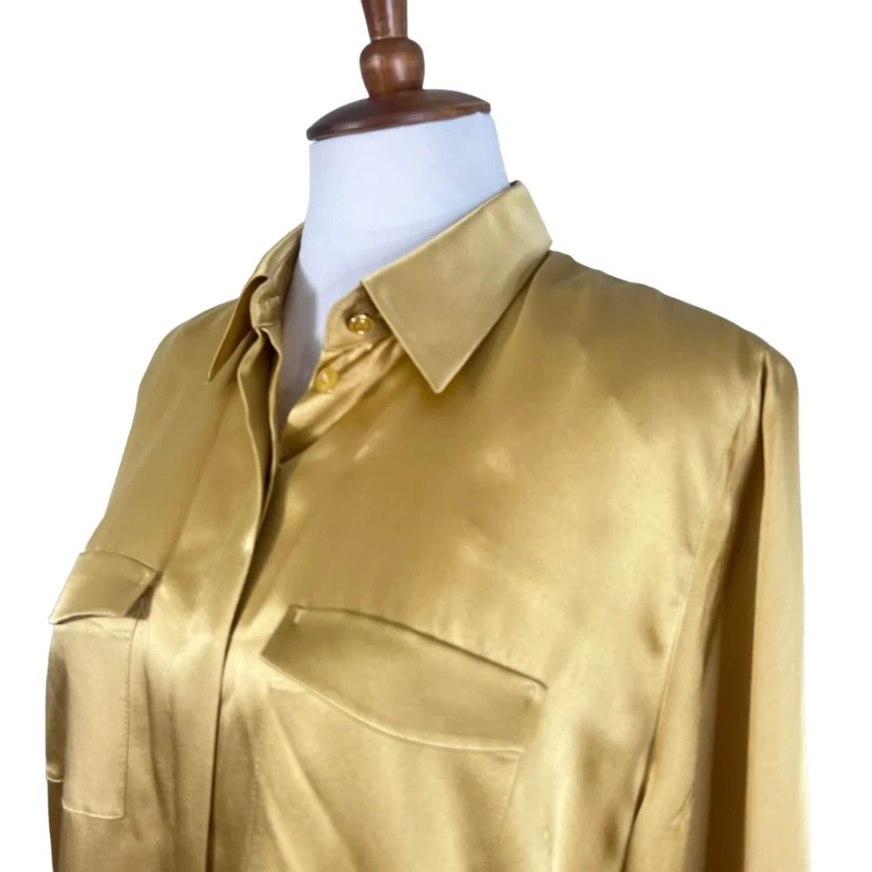 80s Designer Horace Bassler Silk Blouse M 36 By Bassler - Image 3