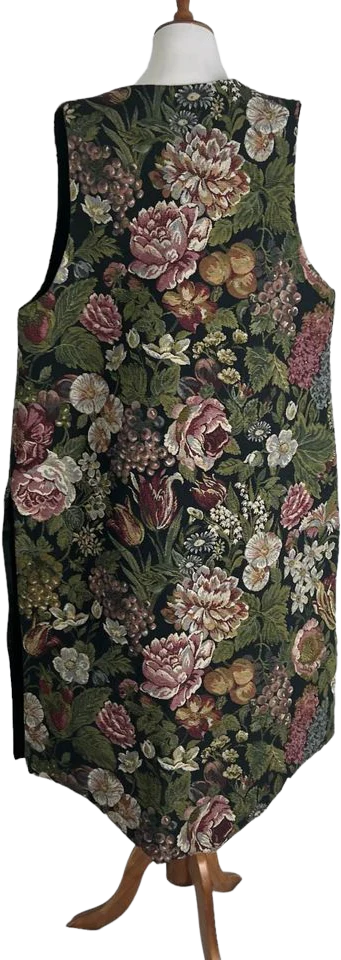 80s Designs Original Florallong Tapestry Vest L Xl By Jac Win - Image 2