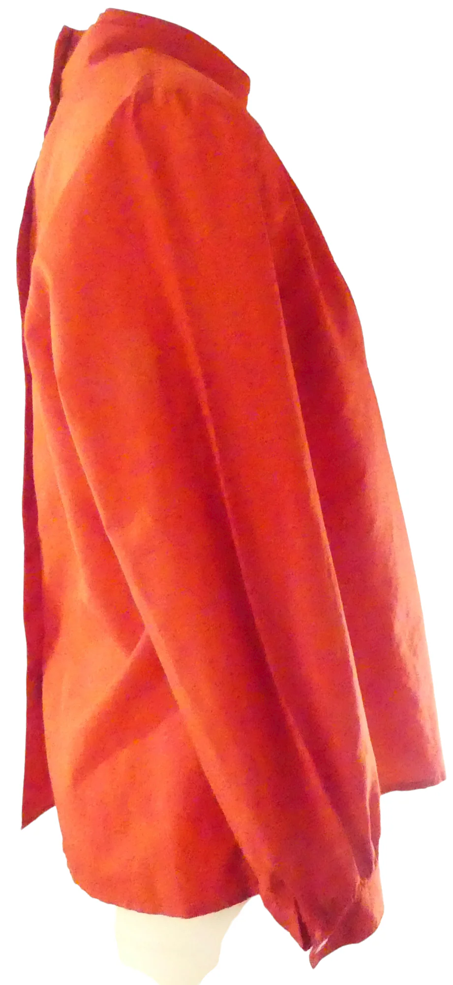 80s Detailed High Neck Red Blouse Buttons In Back By Lucia - Image 5