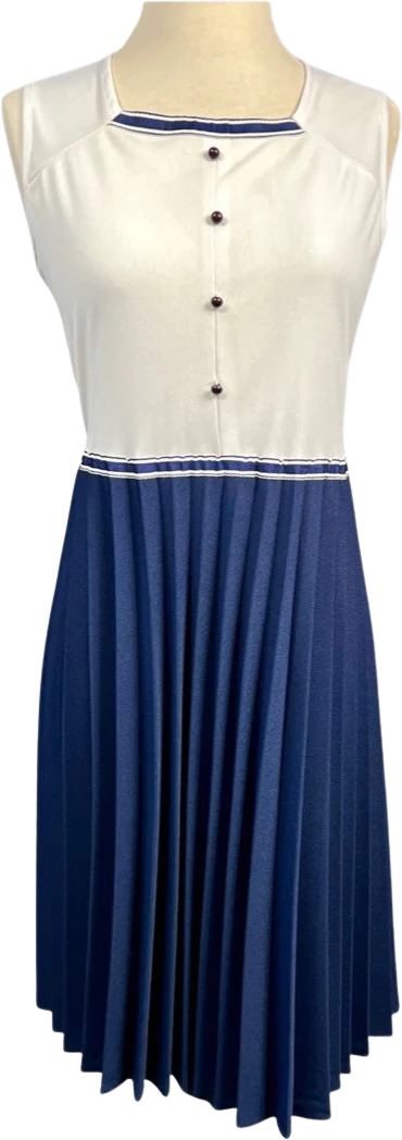 80s Does The 40s Sailor Dress 40s Style Sailor Outfit, Vintage 40s Style Navy Inspired Dress with Jacket, Retro 40s Nautical Look