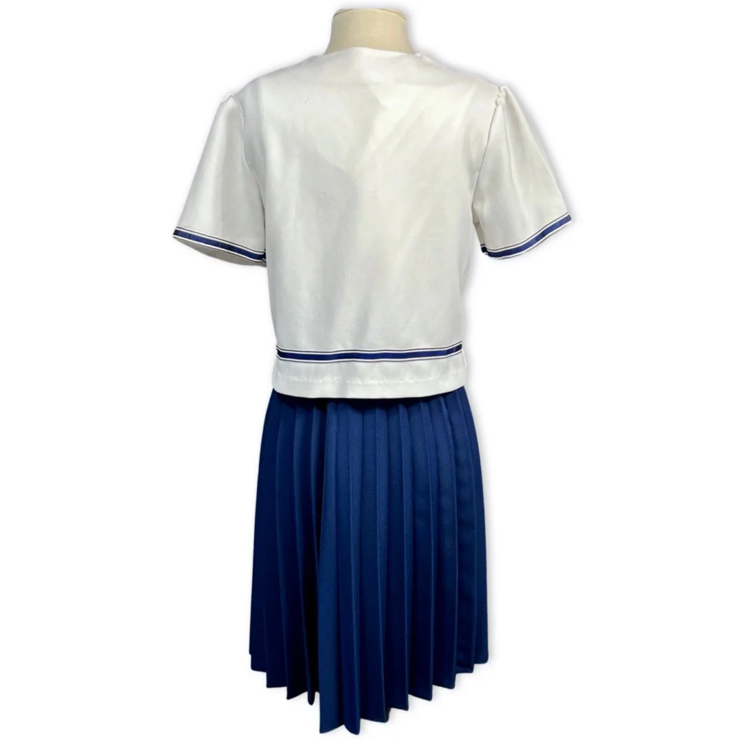 80s Does The 40s Sailor Dress 40s Style Sailor Outfit, Vintage 40s Style Navy Inspired Dress with Jacket, Retro 40s Nautical Look - Image 6