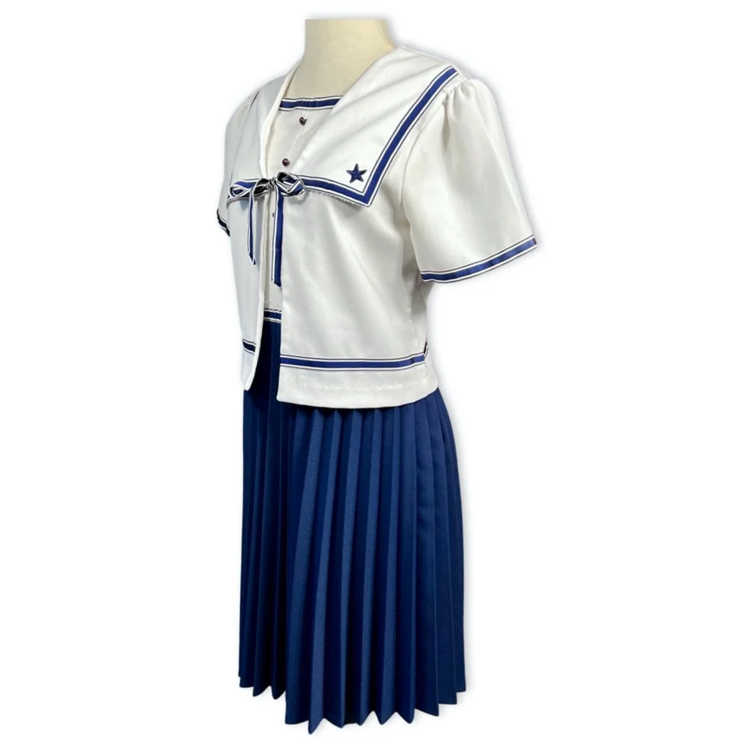 80s Does The 40s Sailor Dress 40s Style Sailor Outfit, Vintage 40s Style Navy Inspired Dress with Jacket, Retro 40s Nautical Look - Image 7