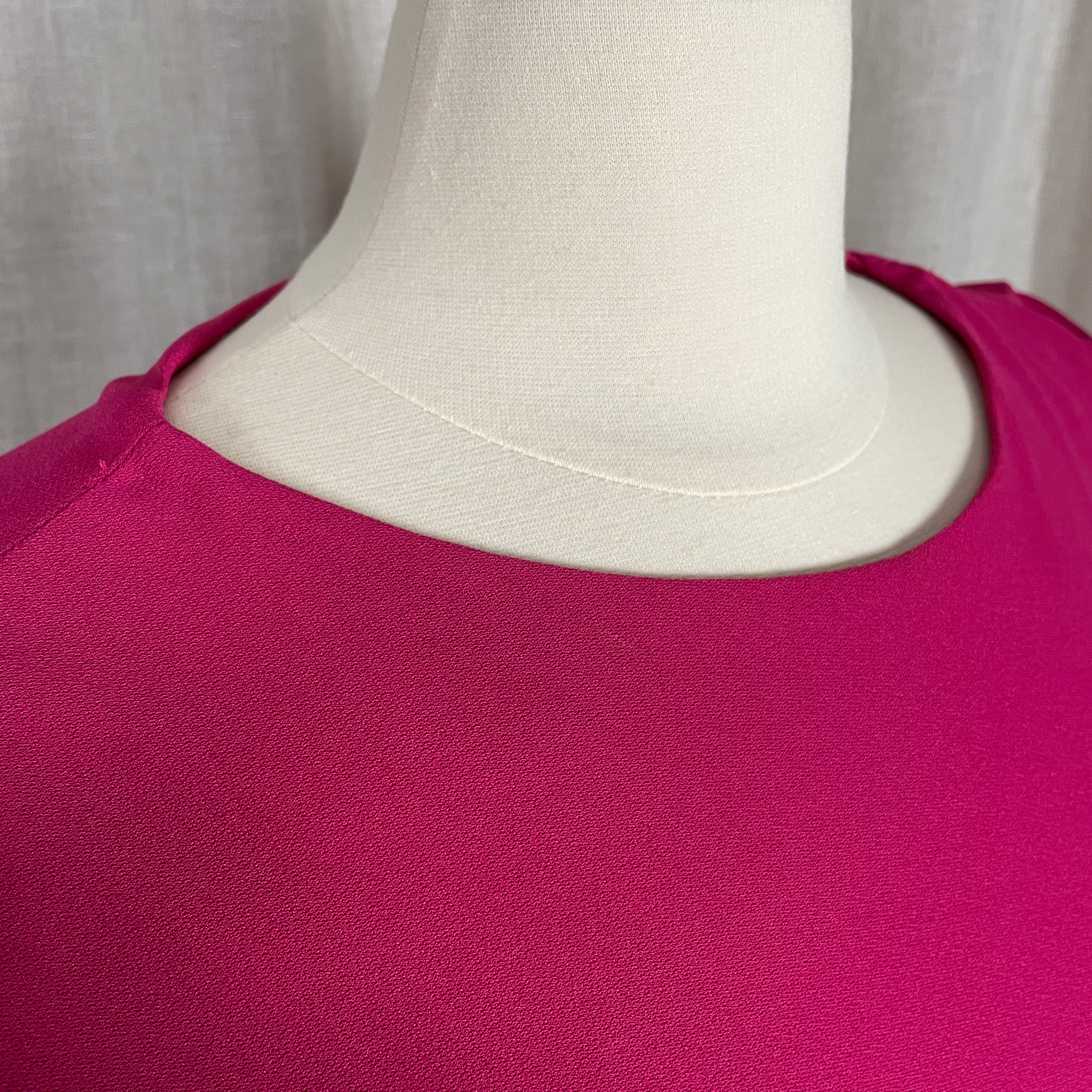 80s Dress Size 12 Pink Drop Waist Tiered Ruffle Midi - Image 10
