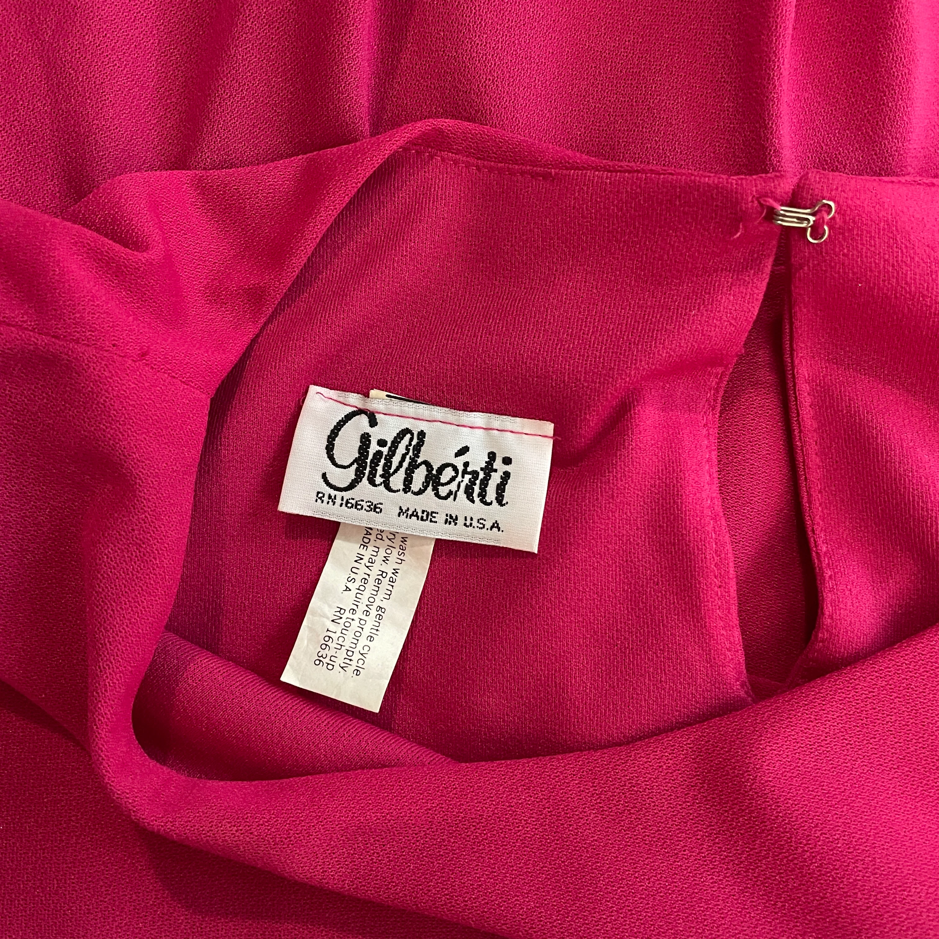 80s Dress Size 12 Pink Drop Waist Tiered Ruffle Midi - Image 12
