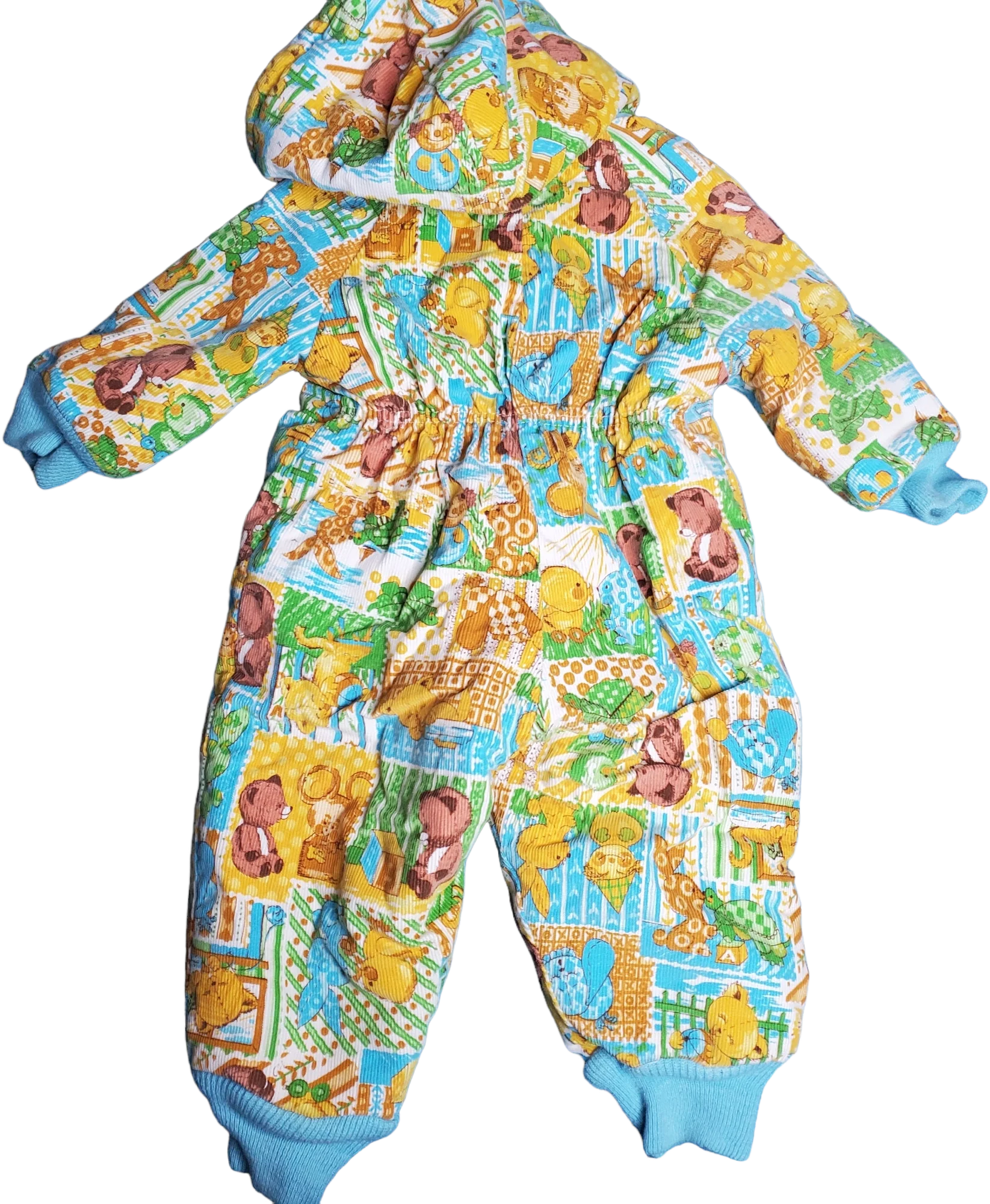 80s Duck Bear Corduroy Baby Bunting Hooded Snow Suit By Weather Tamer - Image 2