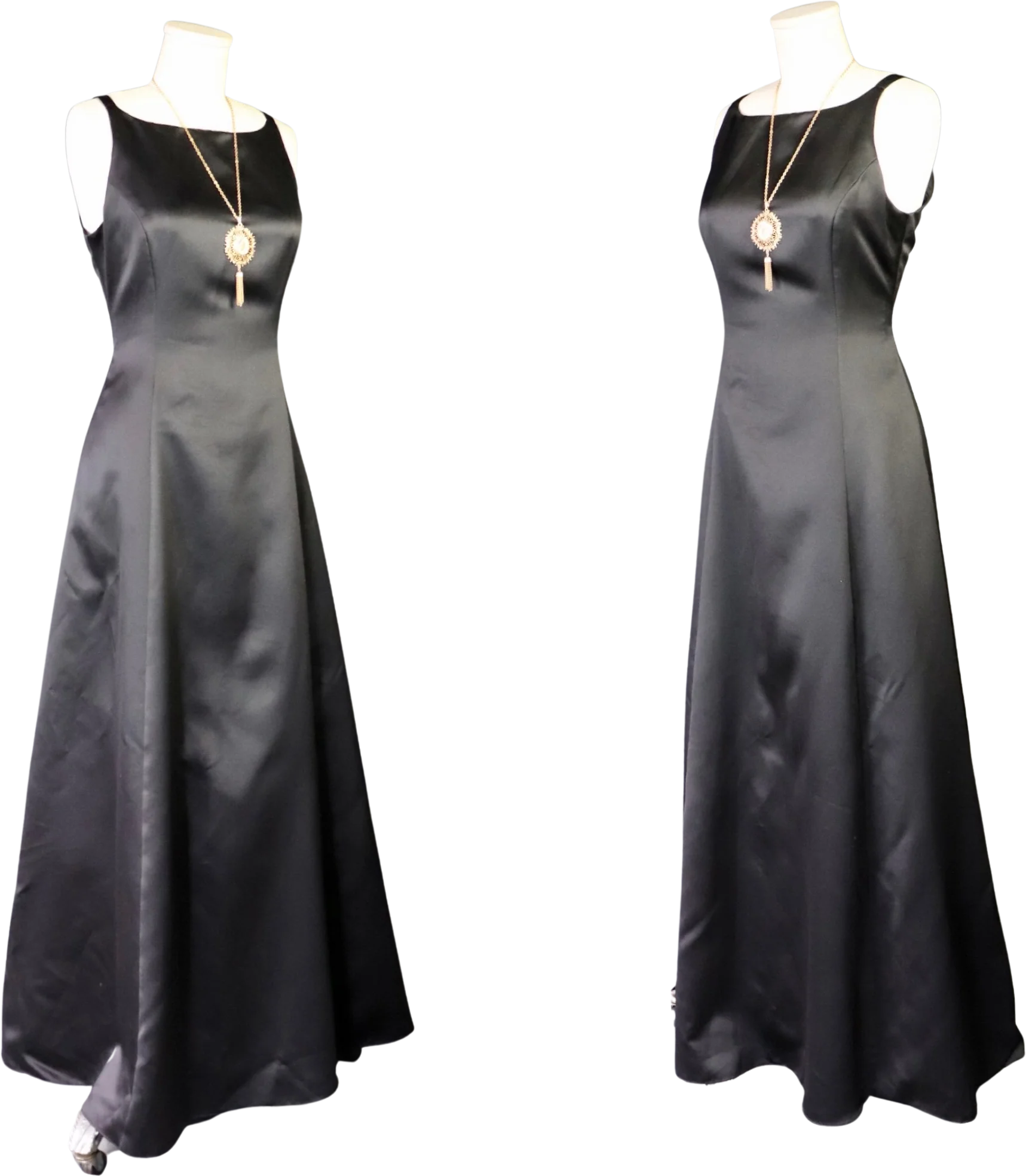 80s Elegant Black Formal Sleeveless A-line Gown By Jaslene for Betsy and Adam - Image 2