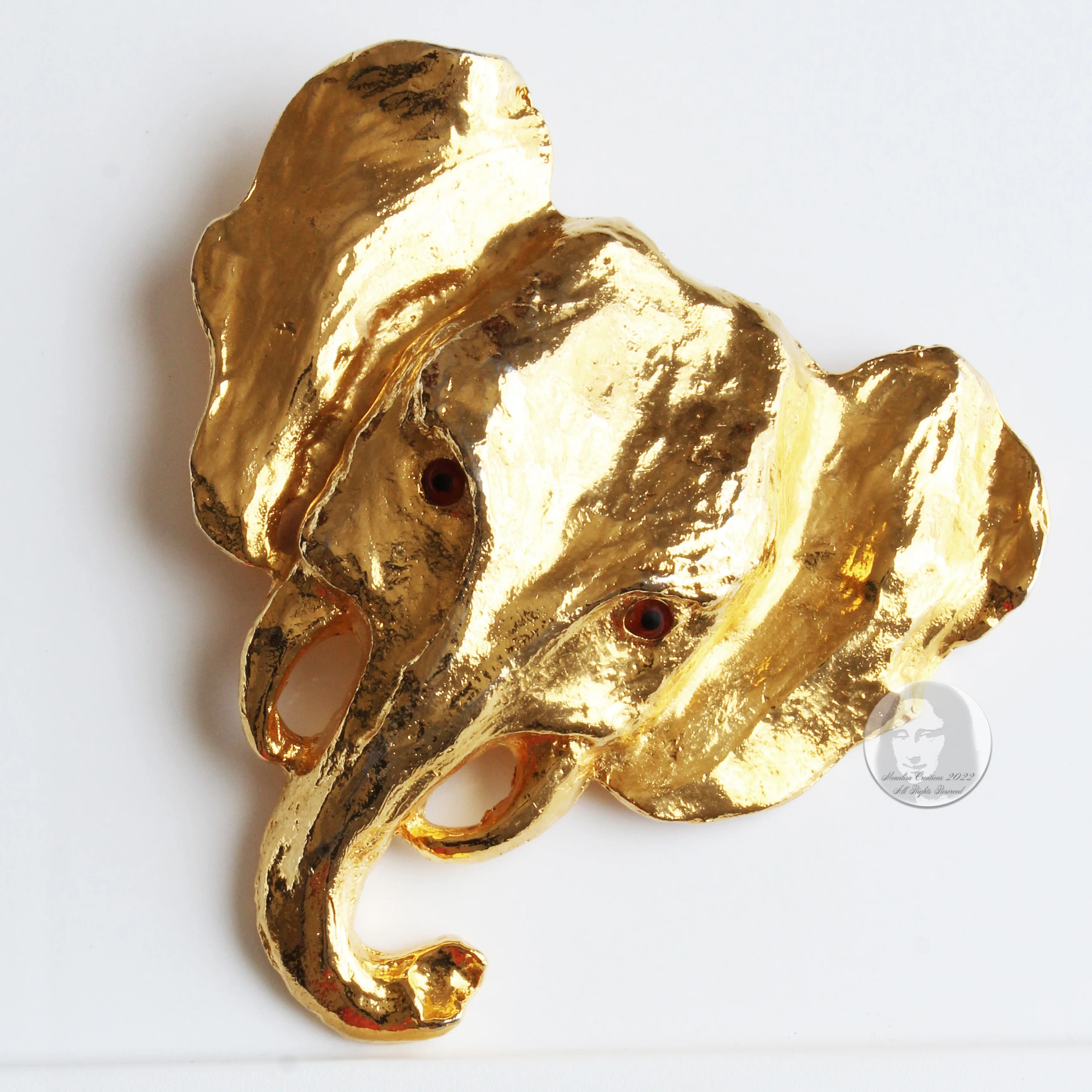 80s Elephant Head Belt Buckle Large Figural Mimi Di N By Mimi Di Niscemi - Image 3