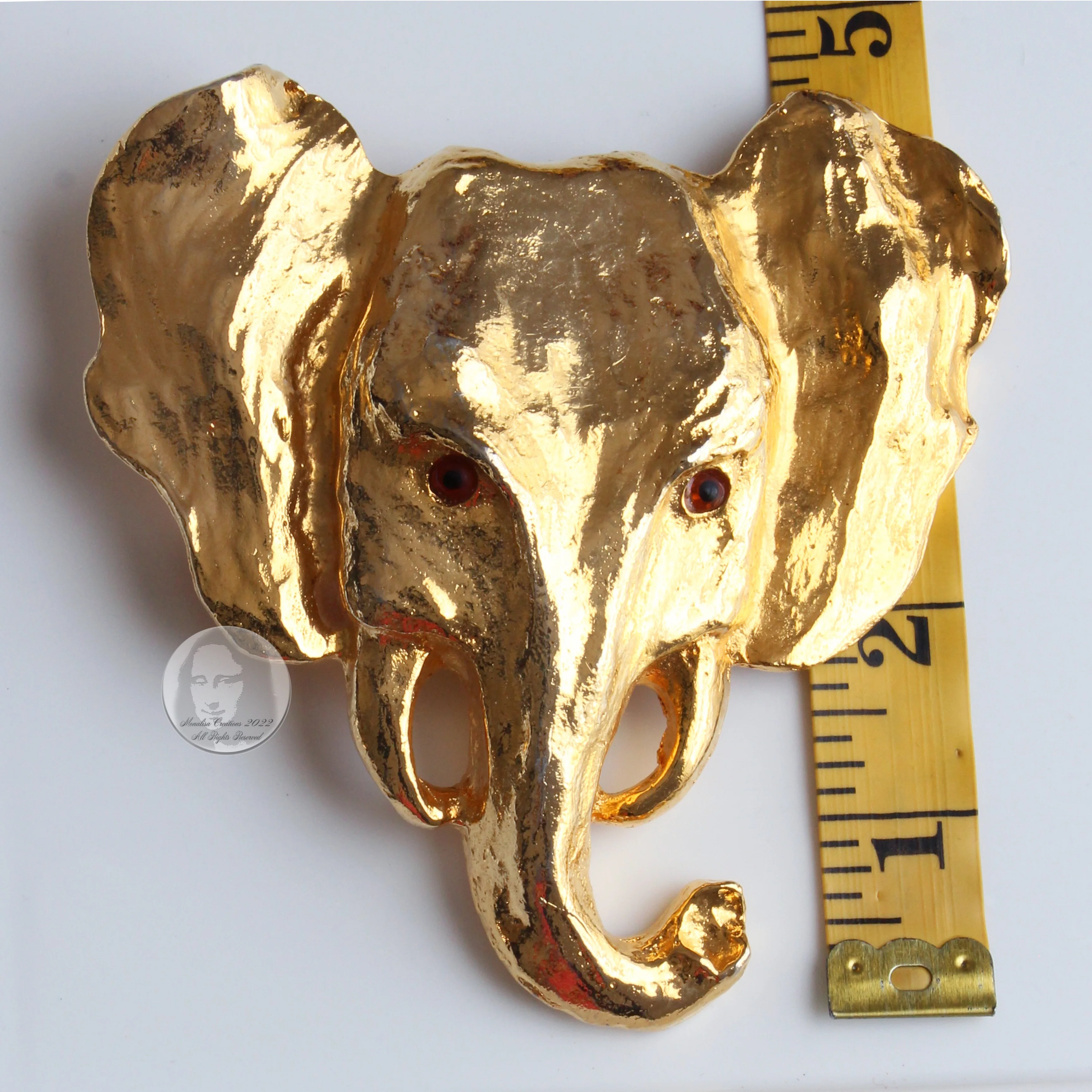 80s Elephant Head Belt Buckle Large Figural Mimi Di N By Mimi Di Niscemi - Image 5