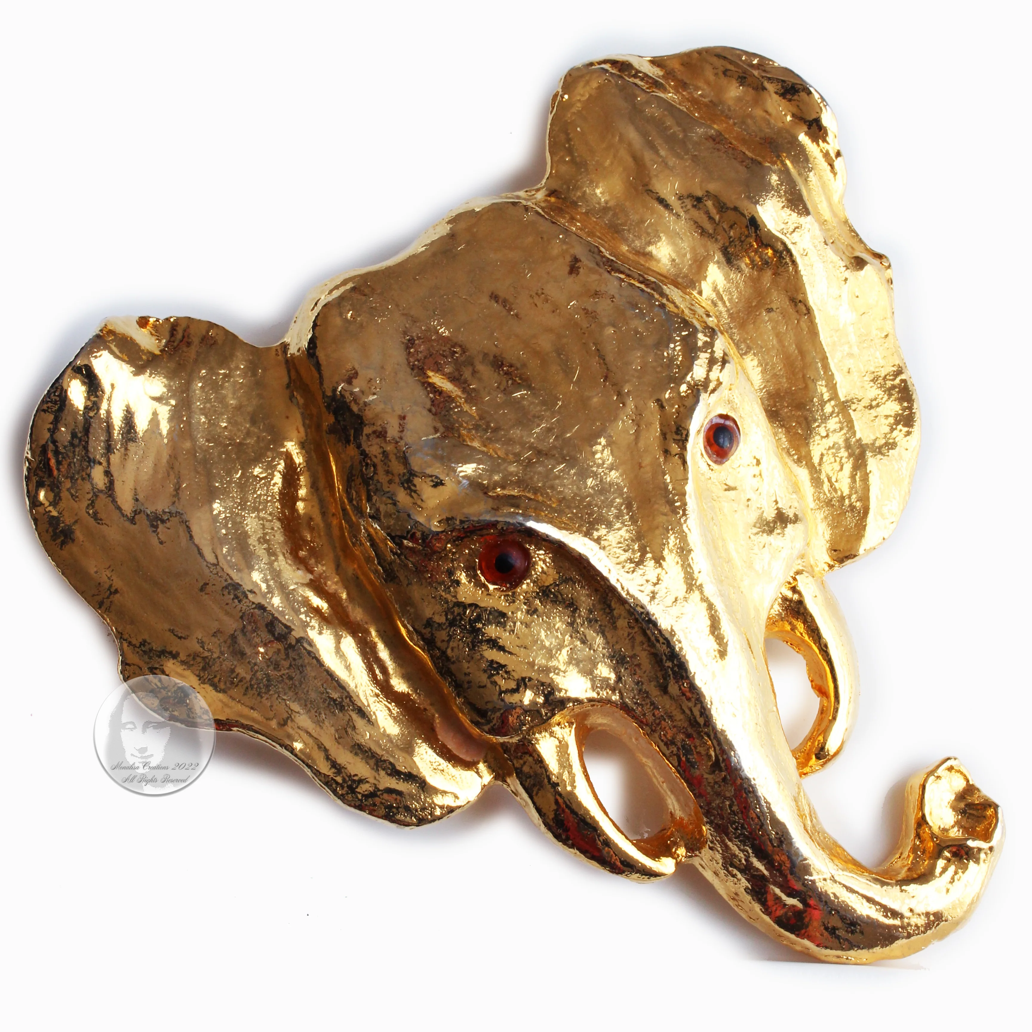 80s Elephant Head Belt Buckle Large Figural Mimi Di N By Mimi Di Niscemi - Image 6