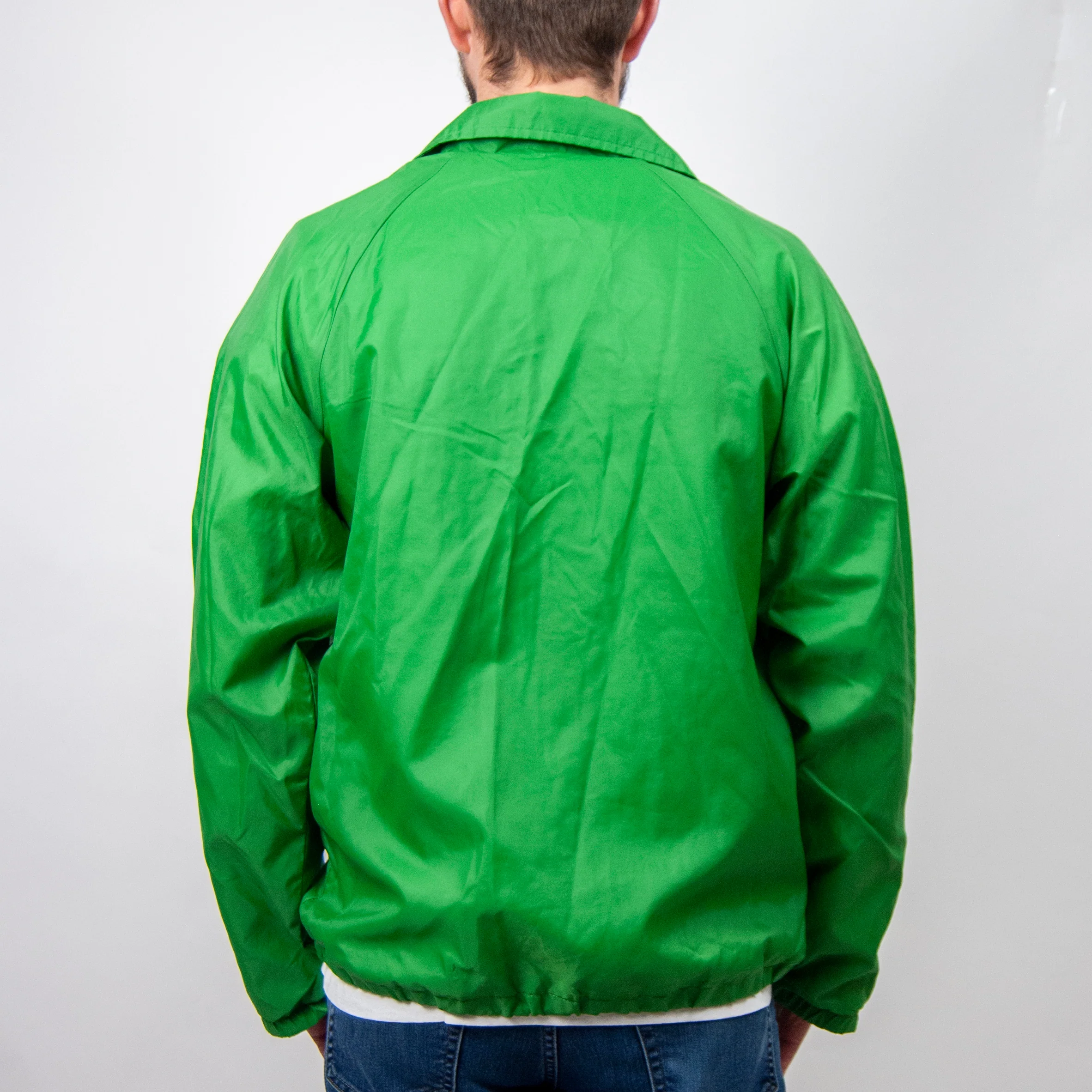 80s Emroidered Lake Tahoe Green Coach Windbreaker - Image 5
