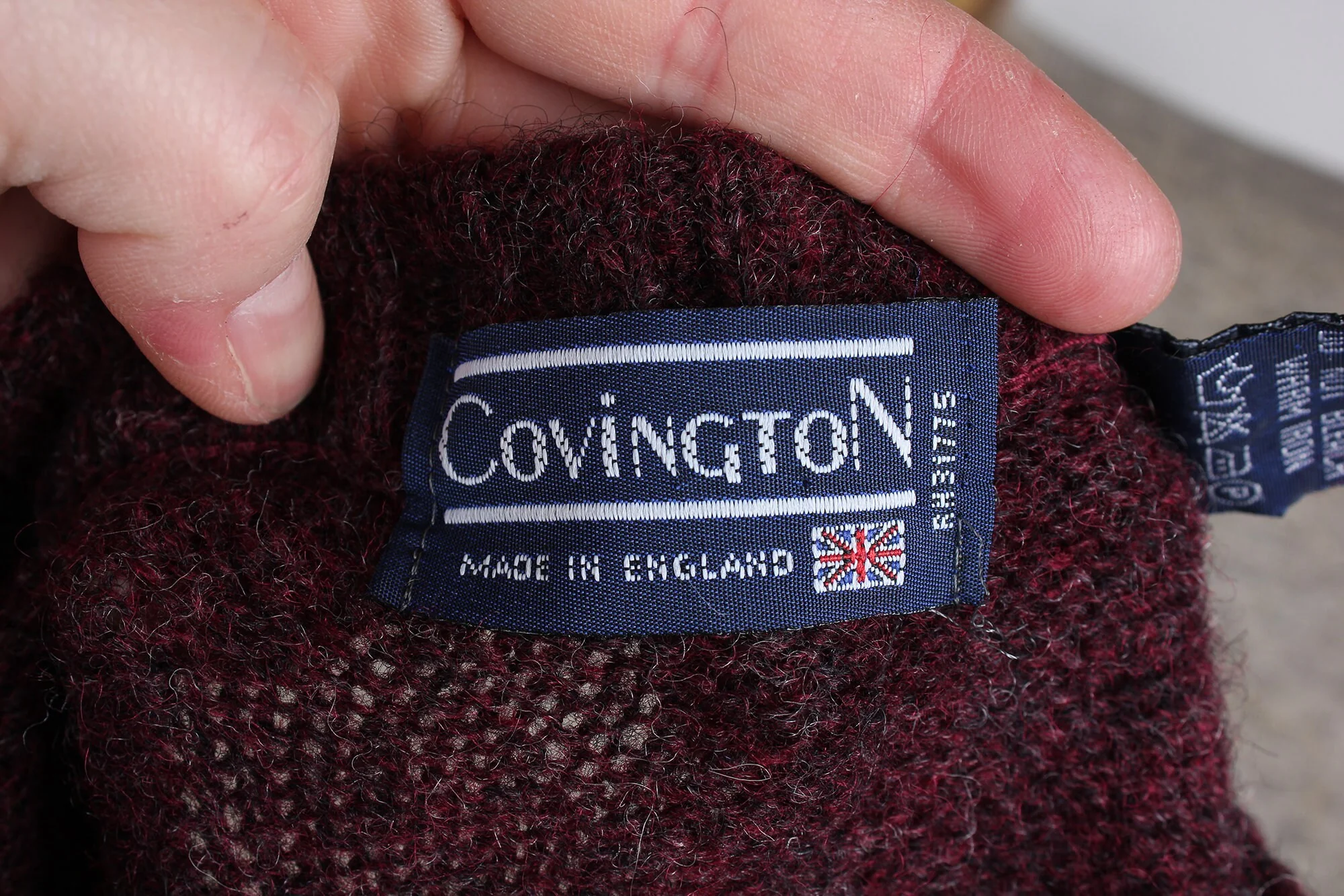 80s Era Covington Brand Heavy Winter Wool Argyle Cableknit Pullover Men's Sweater M by Covington - Image 3