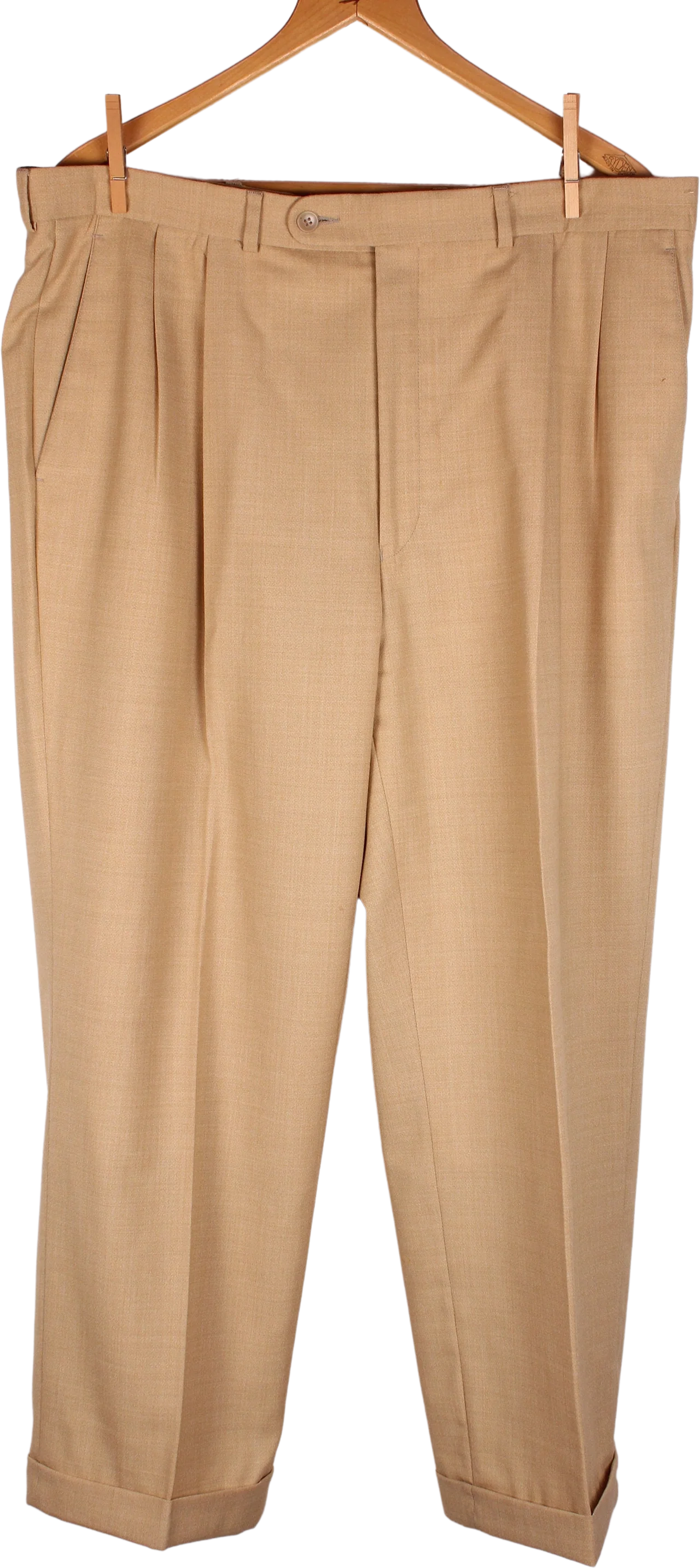 80s Era Mustard Men's Dress Pants Renato Brand Pleat Front Cuffed by Renato