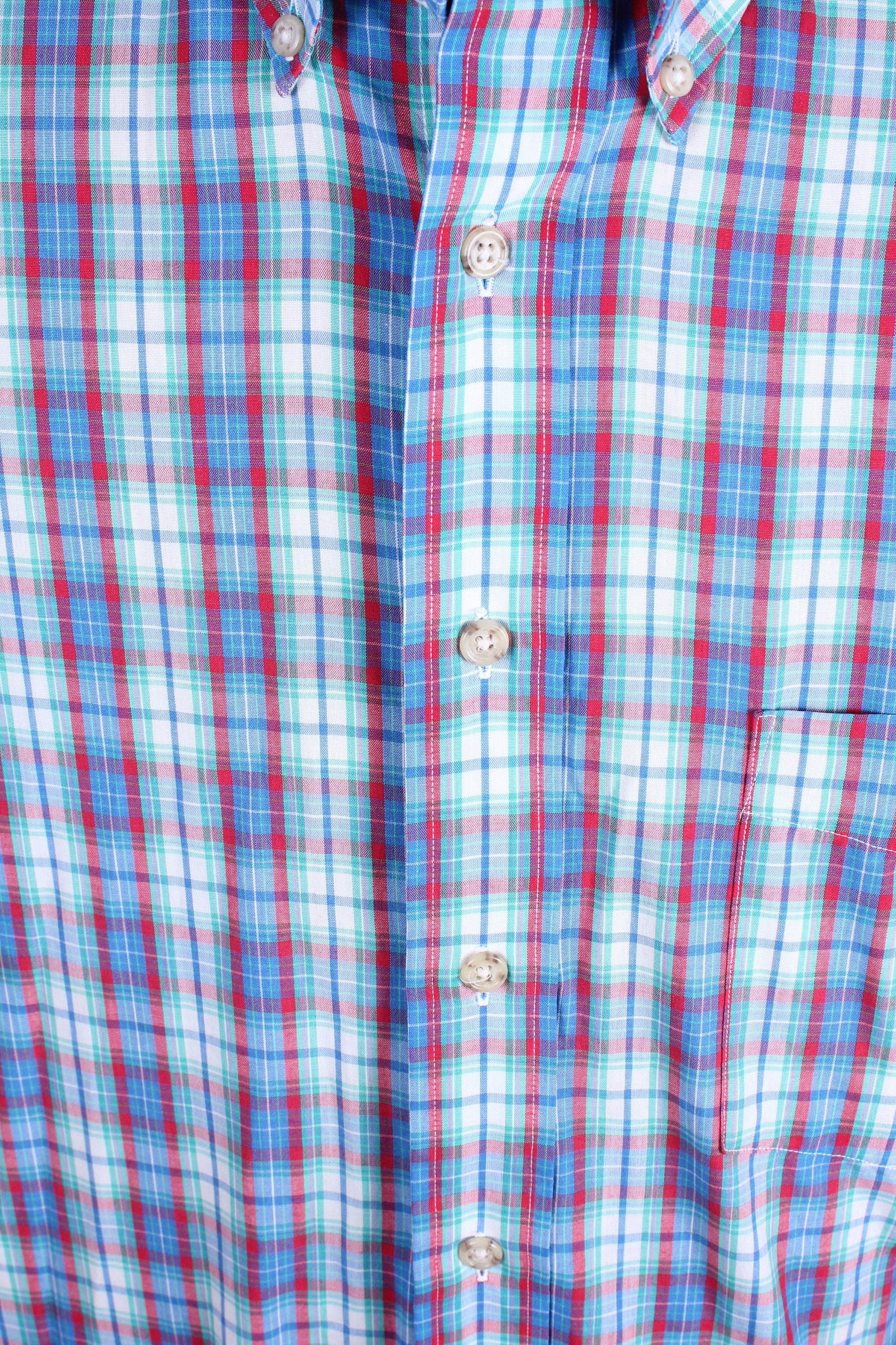 80s Era Preppy Plaid Short Sleeve Hayloft Brand Men's Shirt Size Large by Hayloft - Image 5