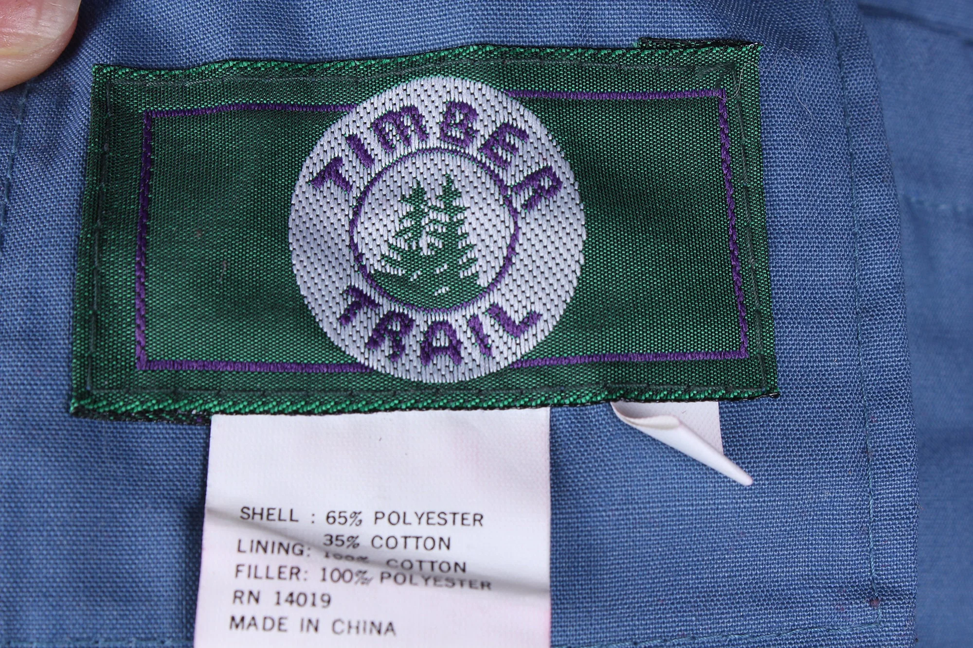 80s Era Reversible Blue with Buffalo Plaid Lining Timber Trail Brand Size M Down Filled Navy Puff Vest by Timber Trail - Image 2