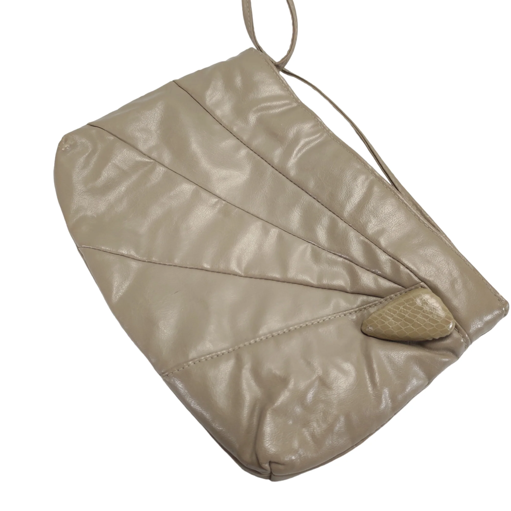80s Evening Crossbody Bag Beige Faux Leather By Bag Bazaar - Image 3
