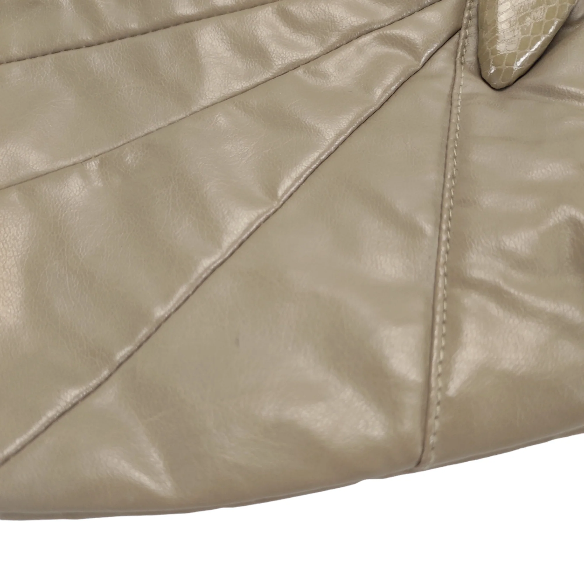 80s Evening Crossbody Bag Beige Faux Leather By Bag Bazaar - Image 6
