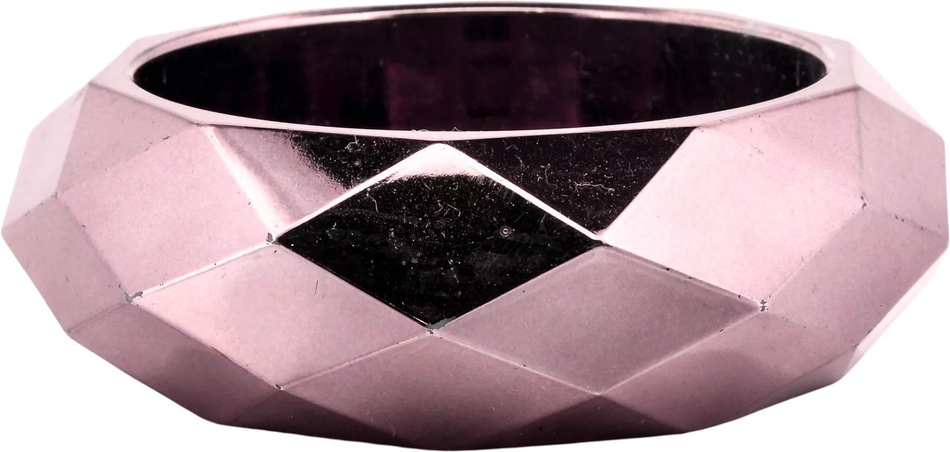 80s Faceted Gunmetal Bangle Bracelet