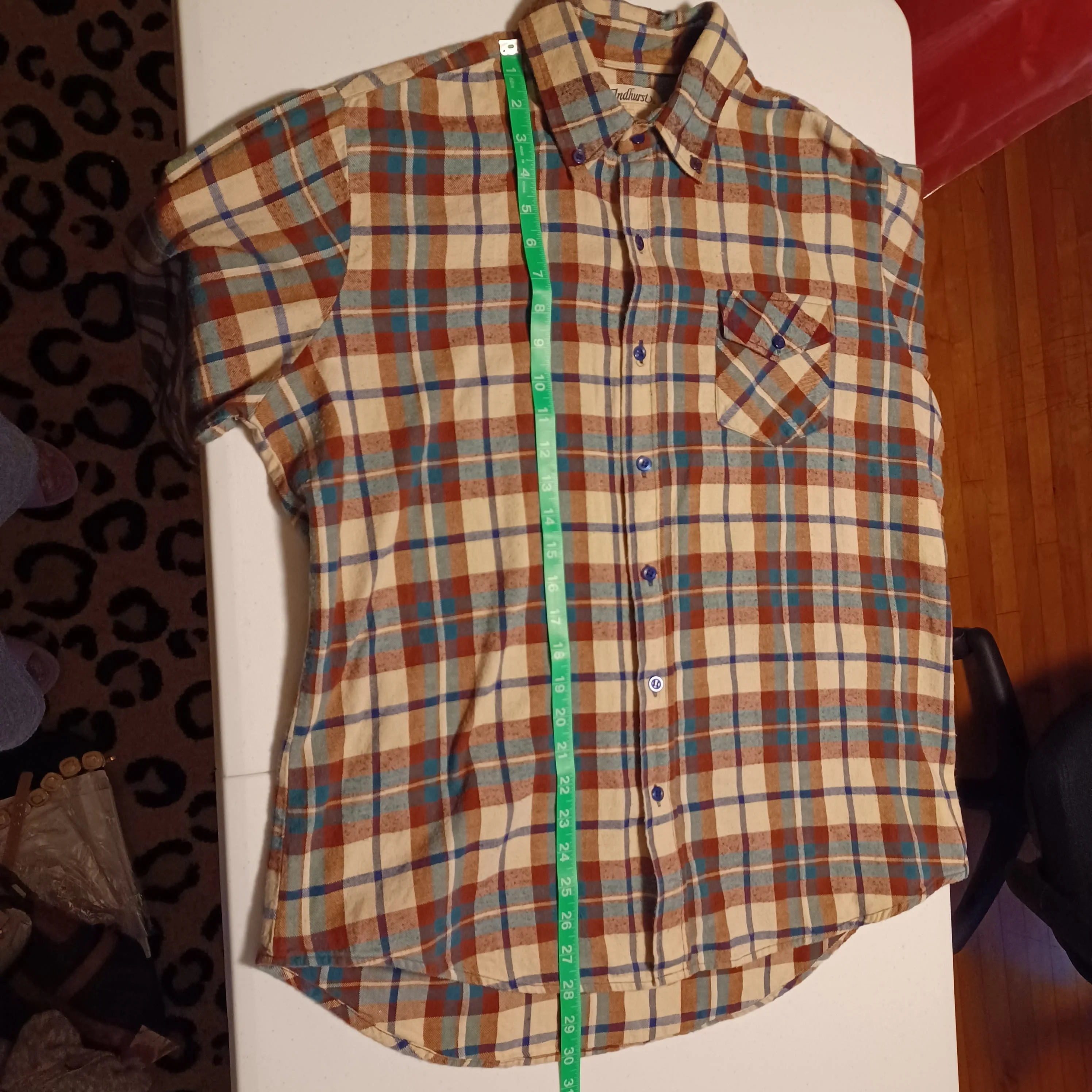 80s Fall Colors Plaid Flannel Button Up By Andhurst - Image 7