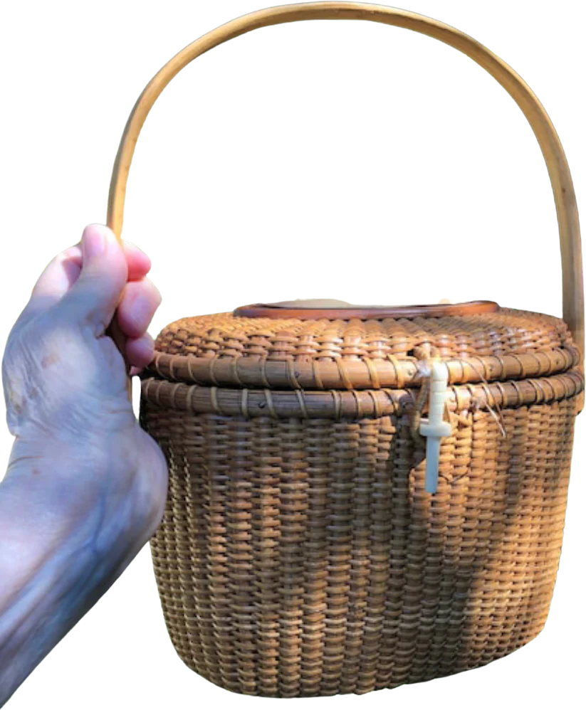 80s Farmum Nantucket Lightship Basket Handbag