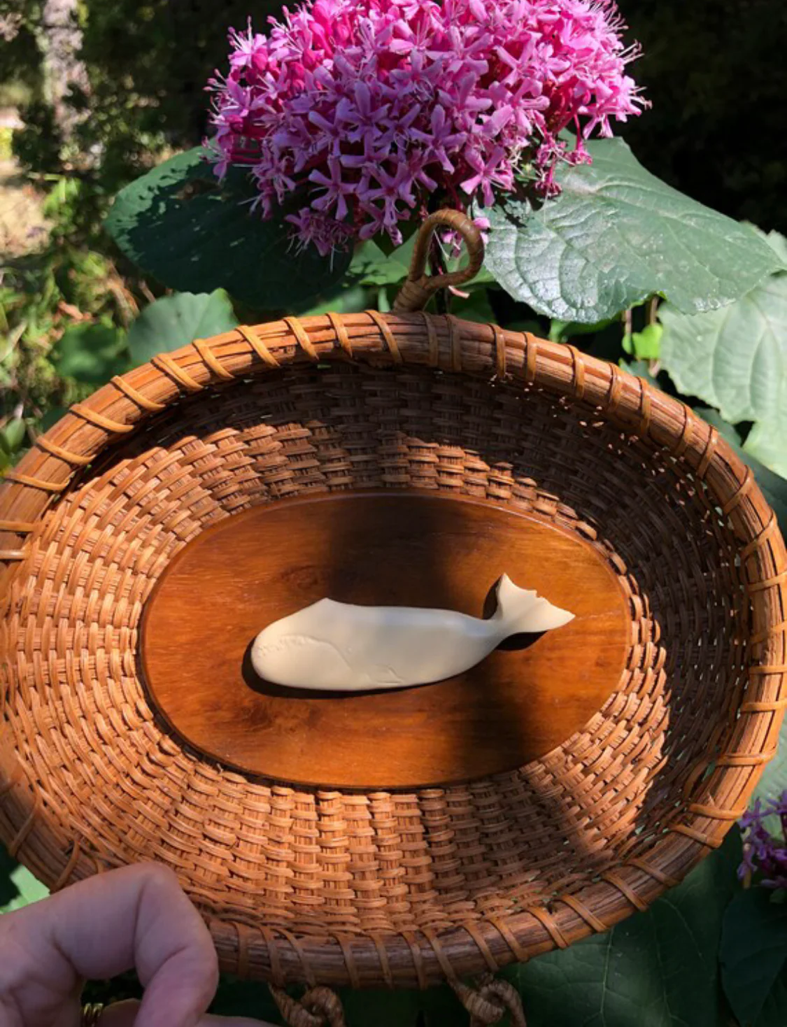 80s Farmum Nantucket Lightship Basket Handbag - Image 4