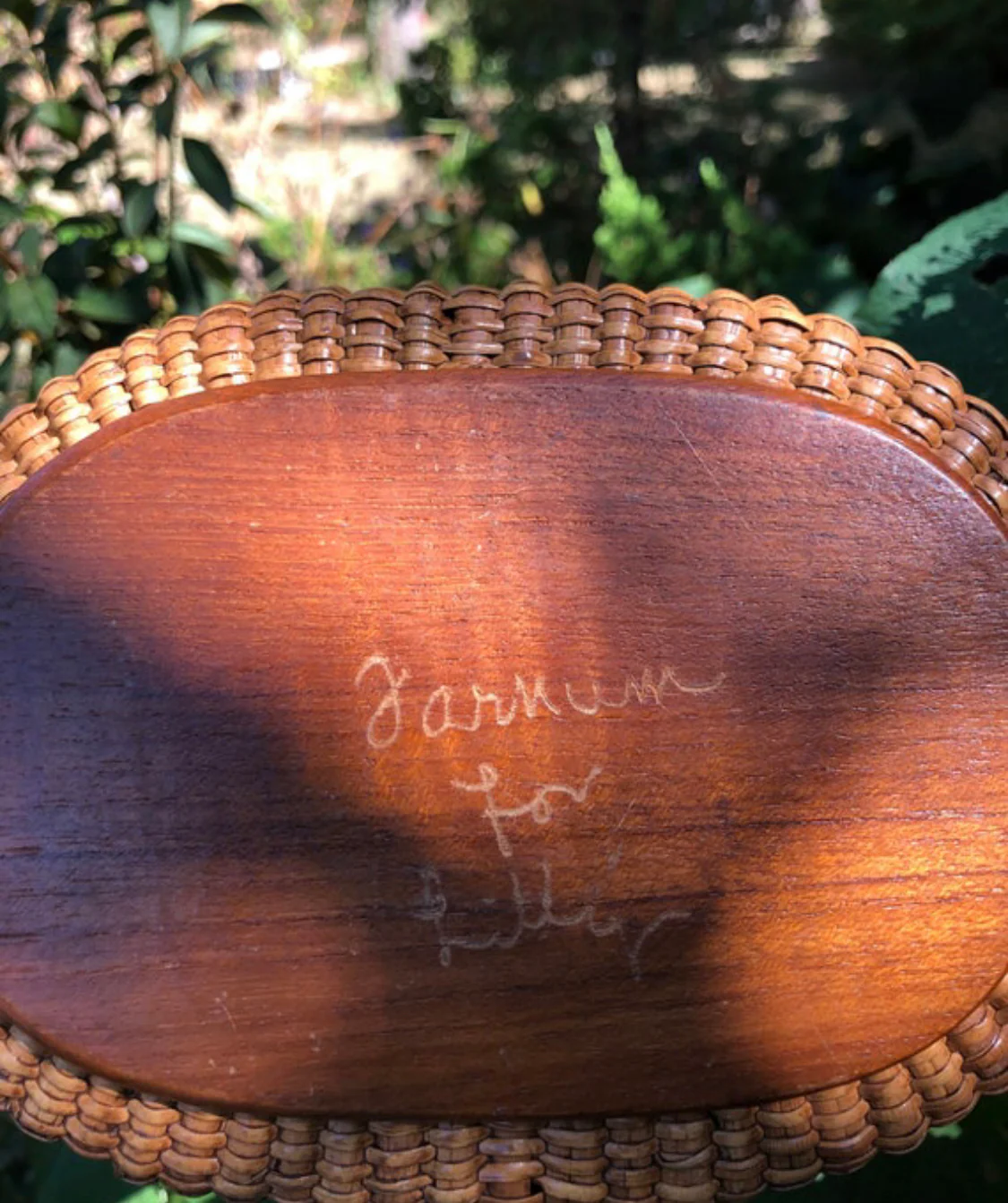 80s Farmum Nantucket Lightship Basket Handbag - Image 7