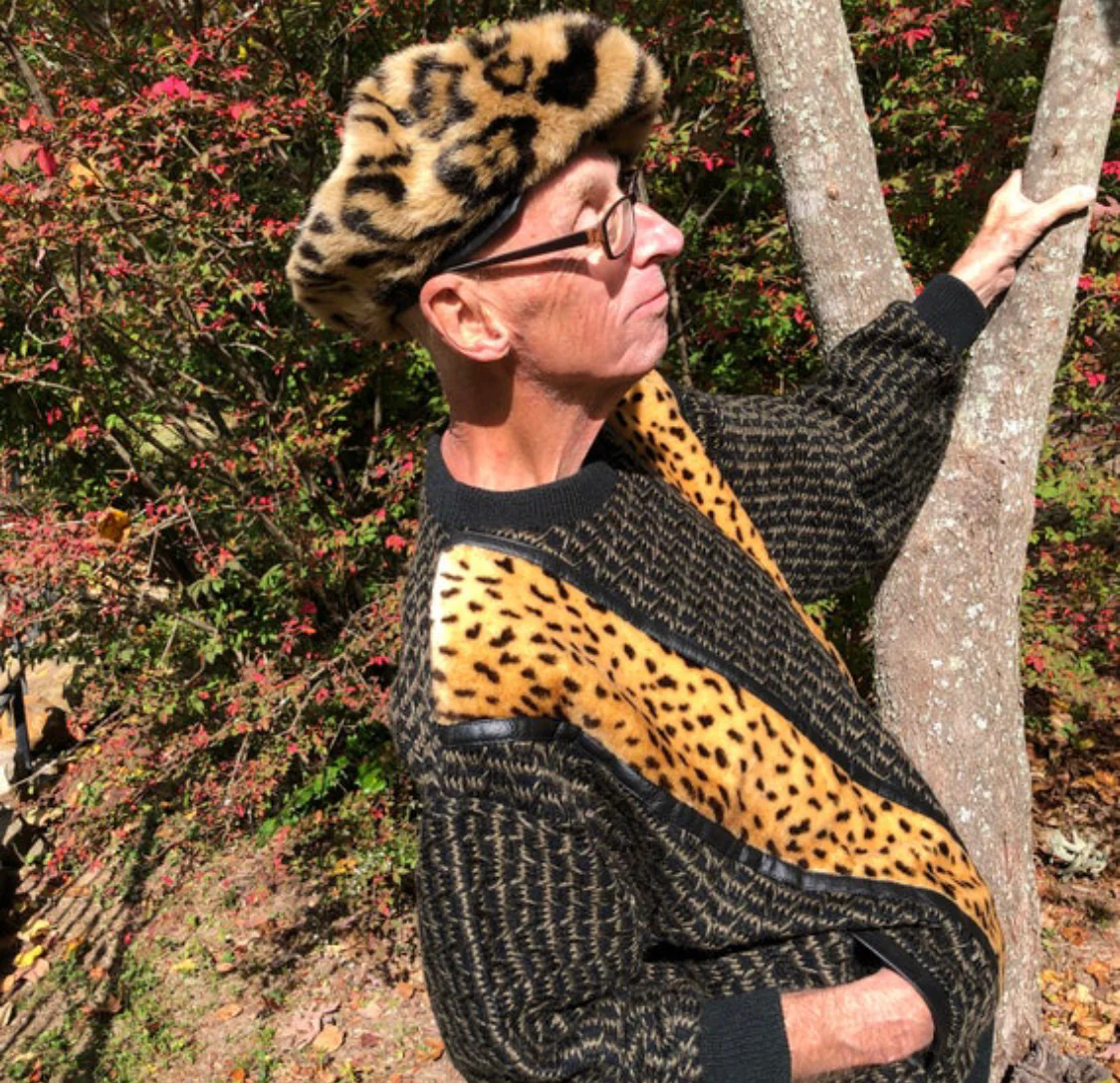 80s Faux Fur Leopard Beret - Image 5