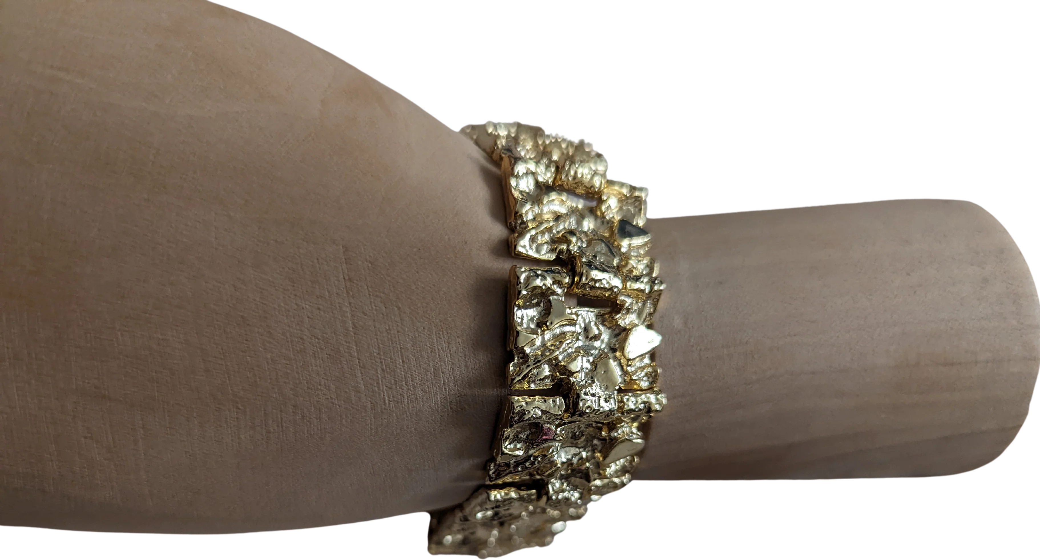 80s Faux Gold Chunky Bracelet - Image 2