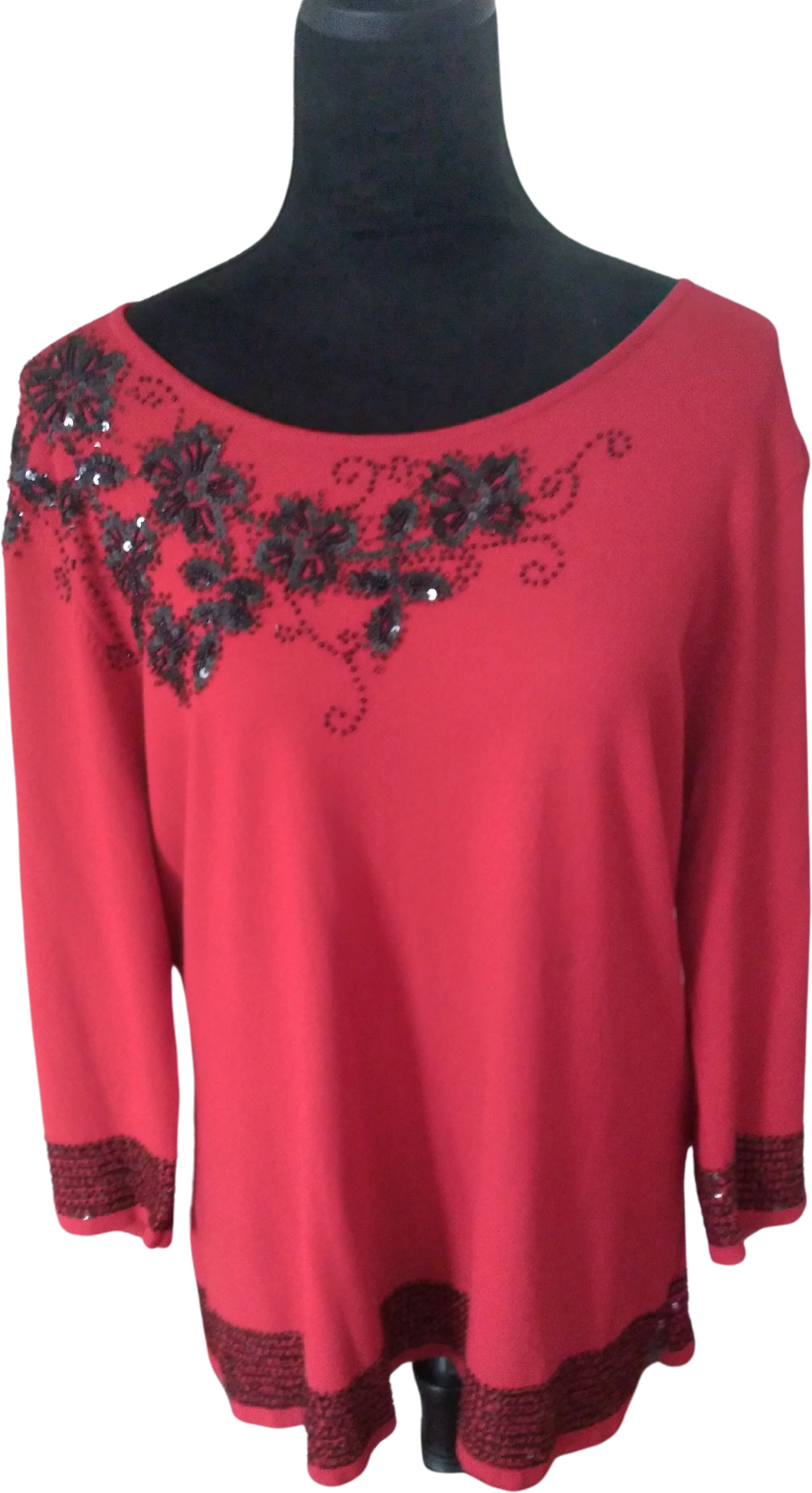 80s Festive Red Sweater By Jones New York