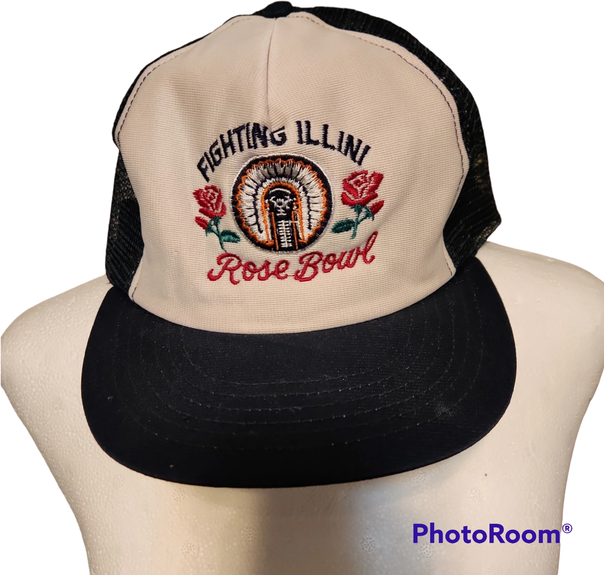 80s Fighting Illini Rose Bowl Mesh Back Trucker Hat
