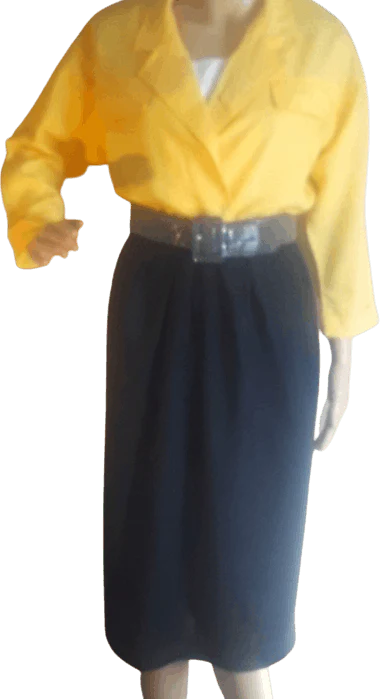 80's Colorblock Belted Dress by First Focus
