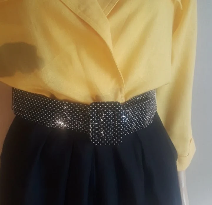 80's Colorblock Belted Dress by First Focus - Image 4