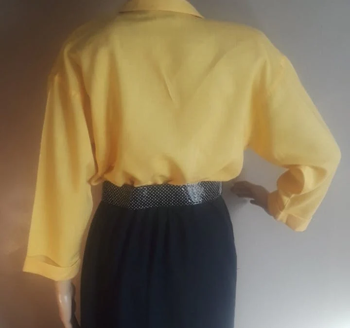 80's Colorblock Belted Dress by First Focus - Image 5