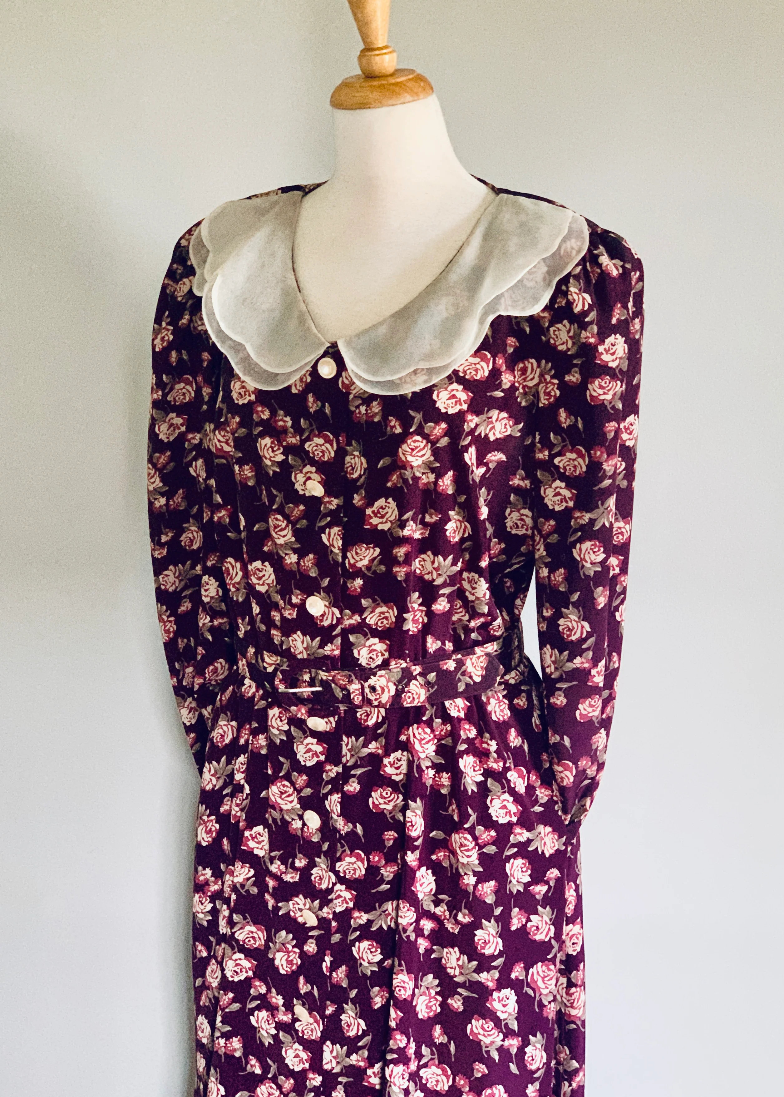 80s Floral Tea Dress By Leslie Faye - Image 10