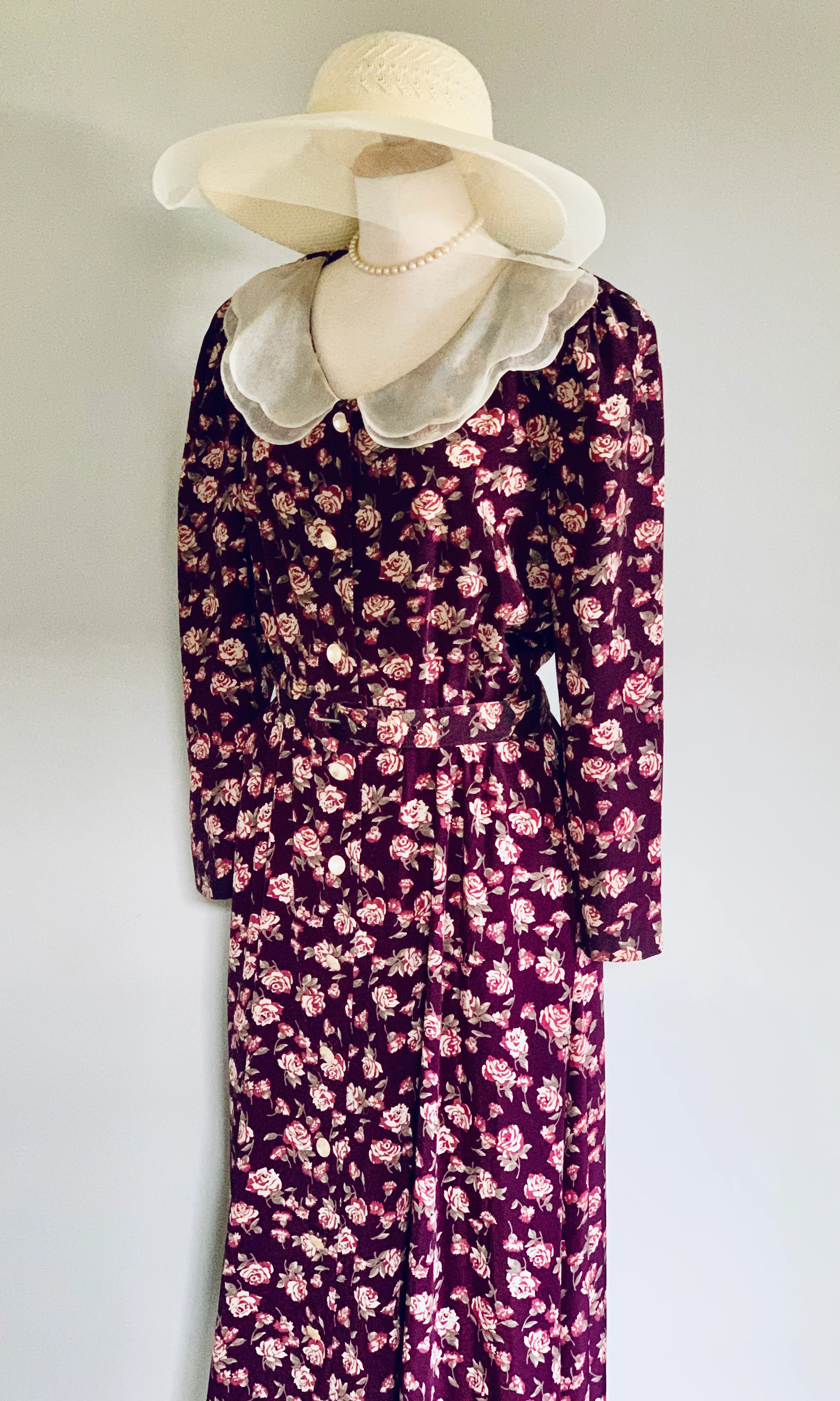 80s Floral Tea Dress By Leslie Faye - Image 4