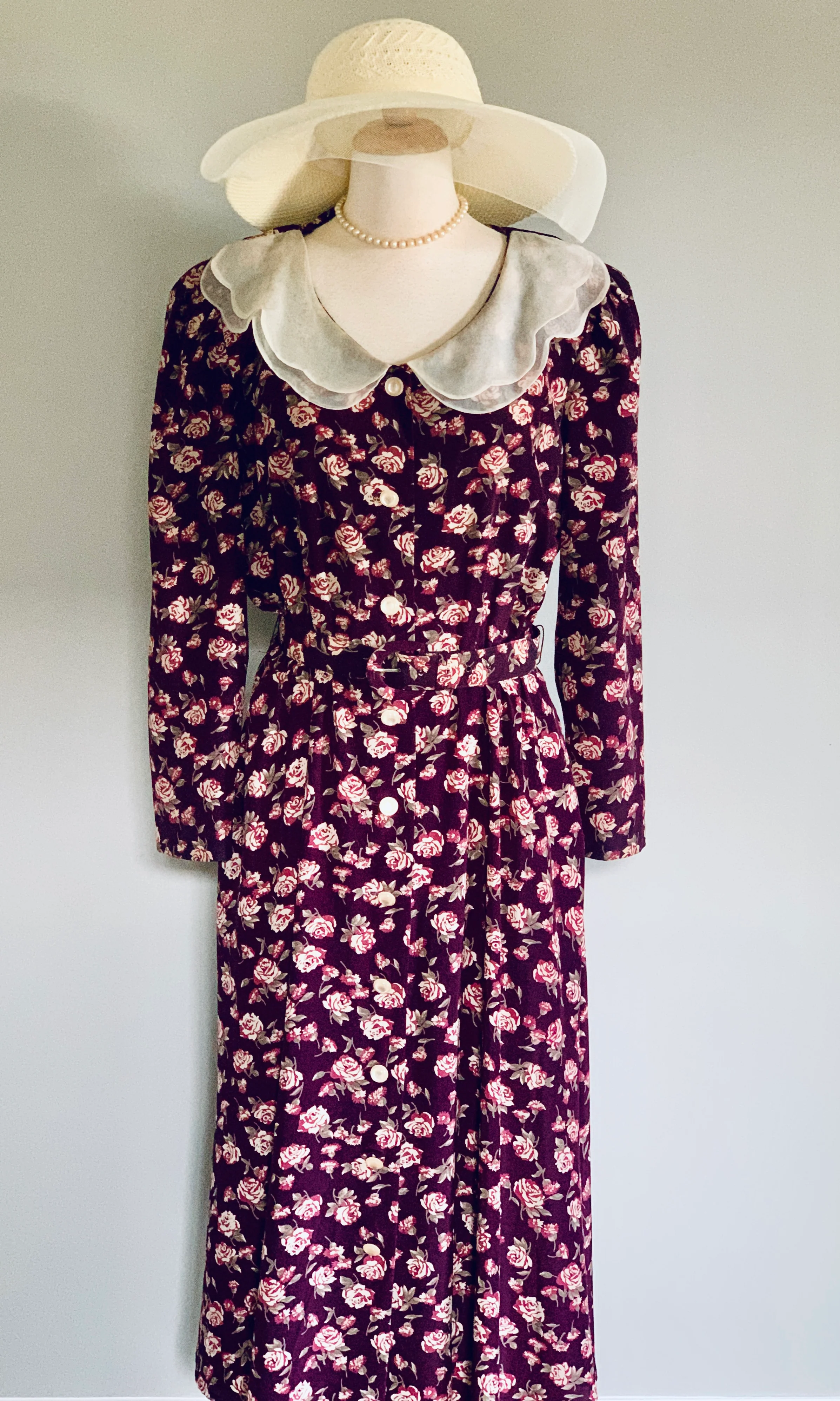 80s Floral Tea Dress By Leslie Faye - Image 5